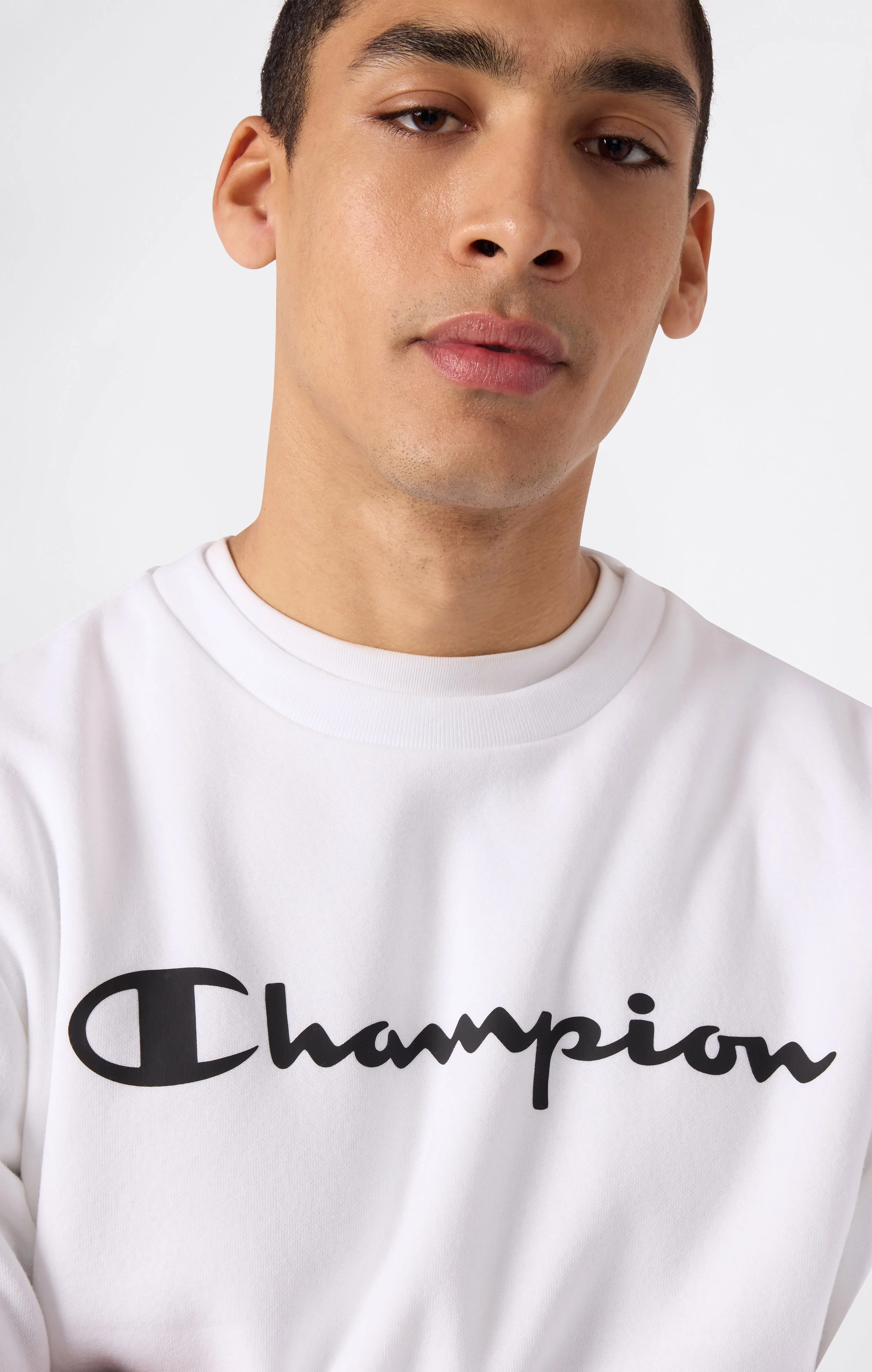 Men’s Fleece Crewneck Sweatshirt Script Logo - Image 3