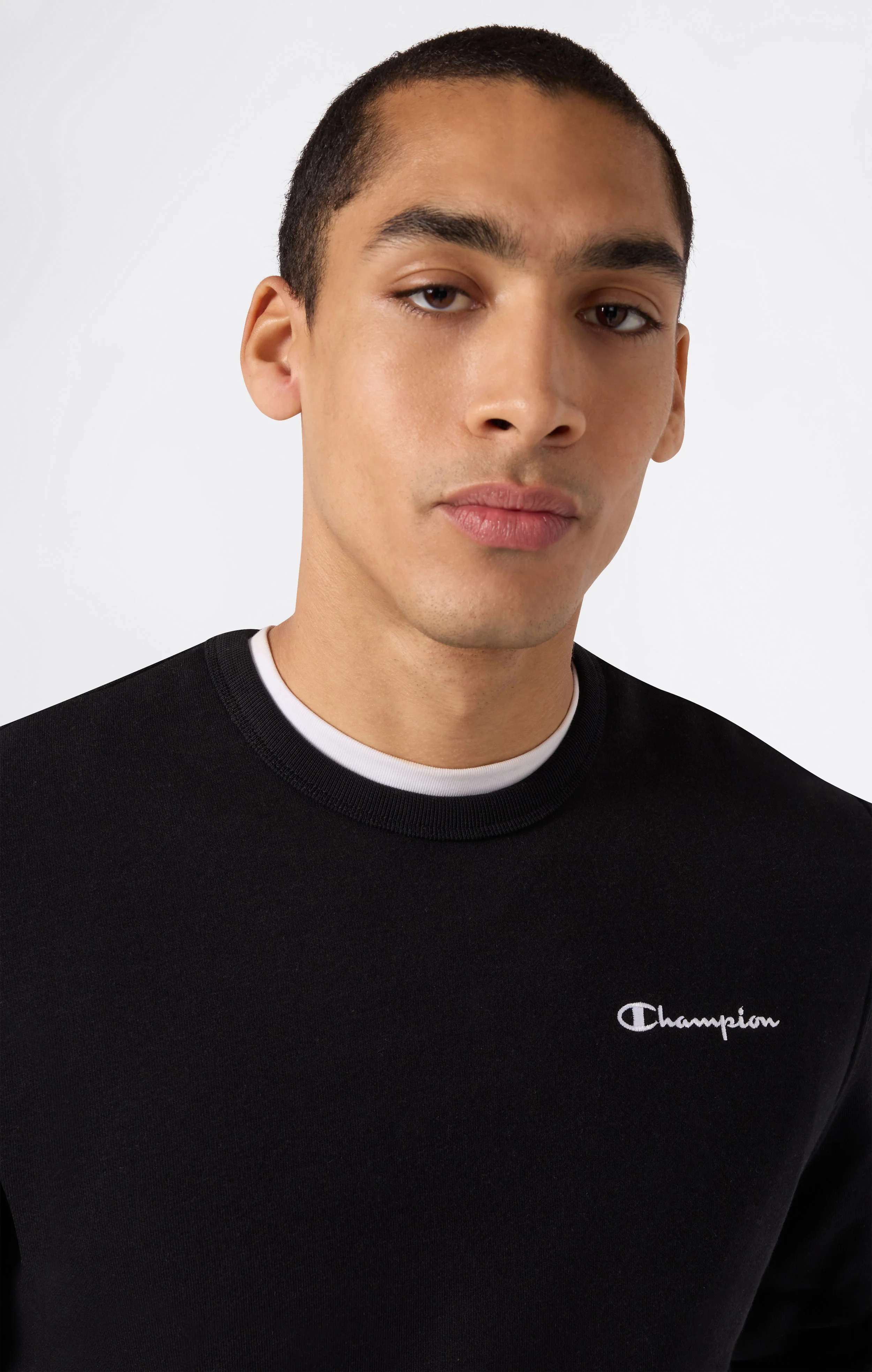 Men’s Fleece Crewneck Sweatshirt with Small Embroidered Logo Icons - Image 3
