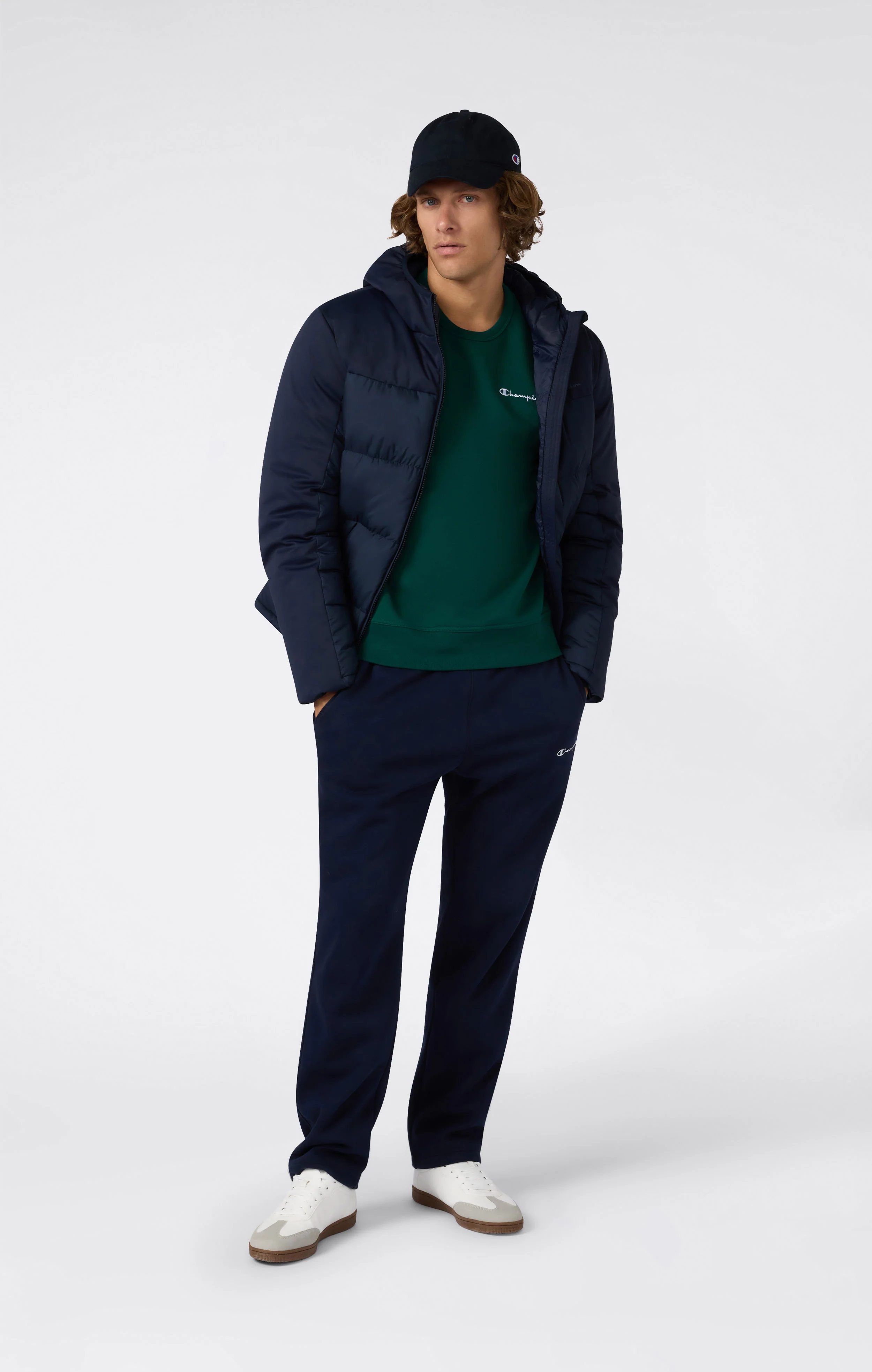 Men’s Fleece Crewneck Sweatshirt with Small Embroidered Logo Icons - Image 2
