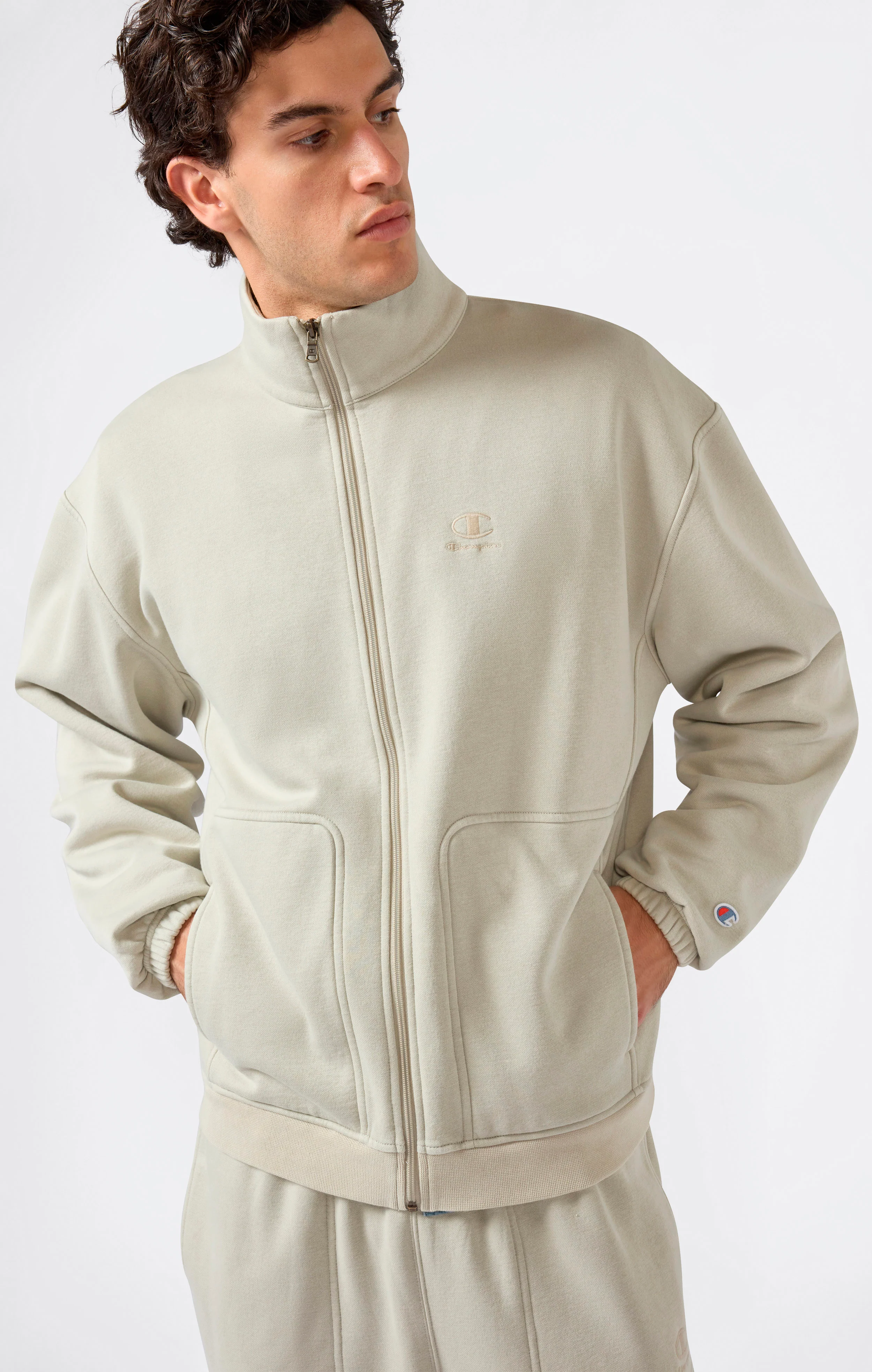 Men’s Fleece Full Zip Suit Washed Icons - Image 2