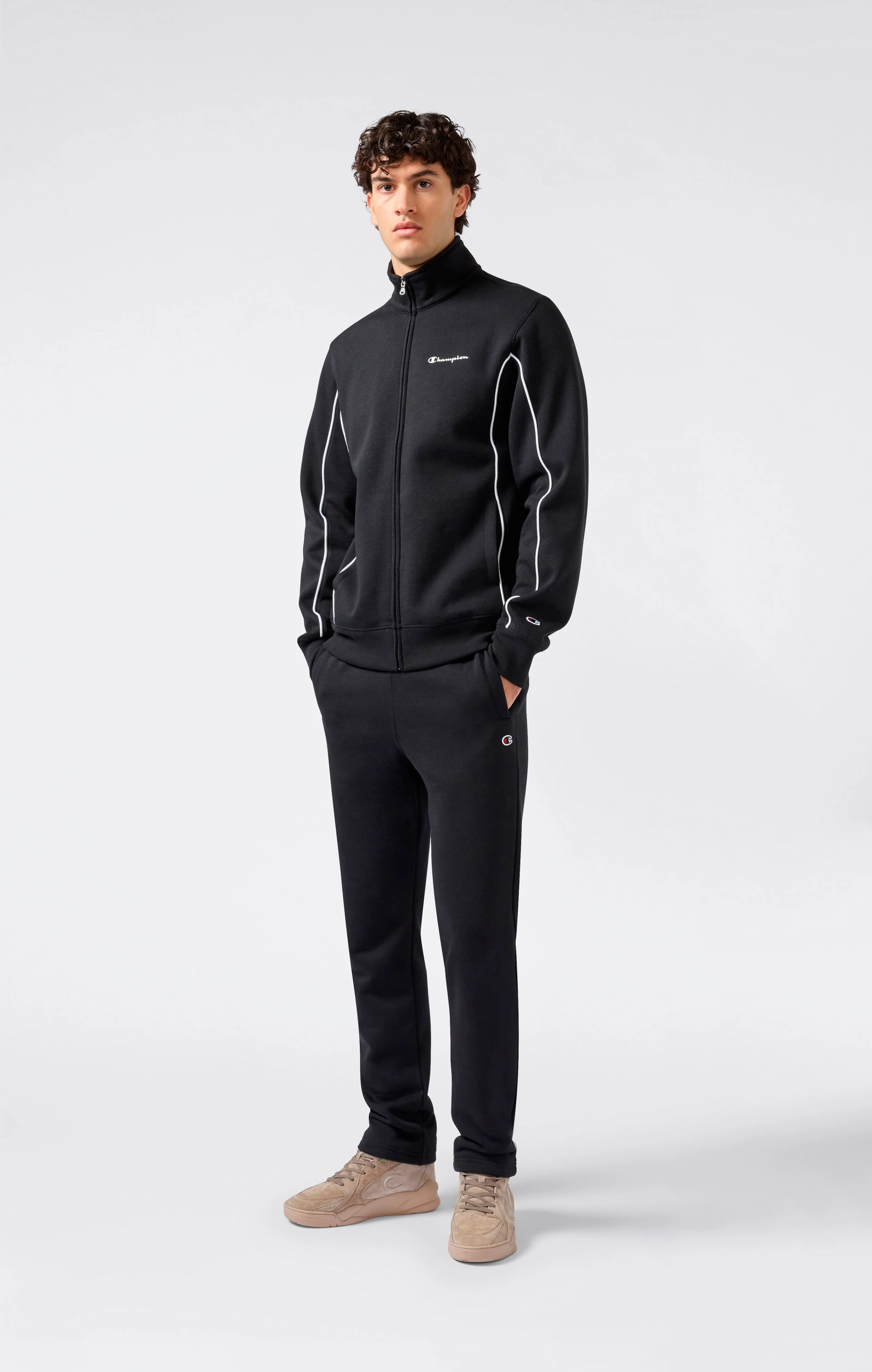 Men’s Fleece Full Zip Sweatsuit Small Script - Image 3