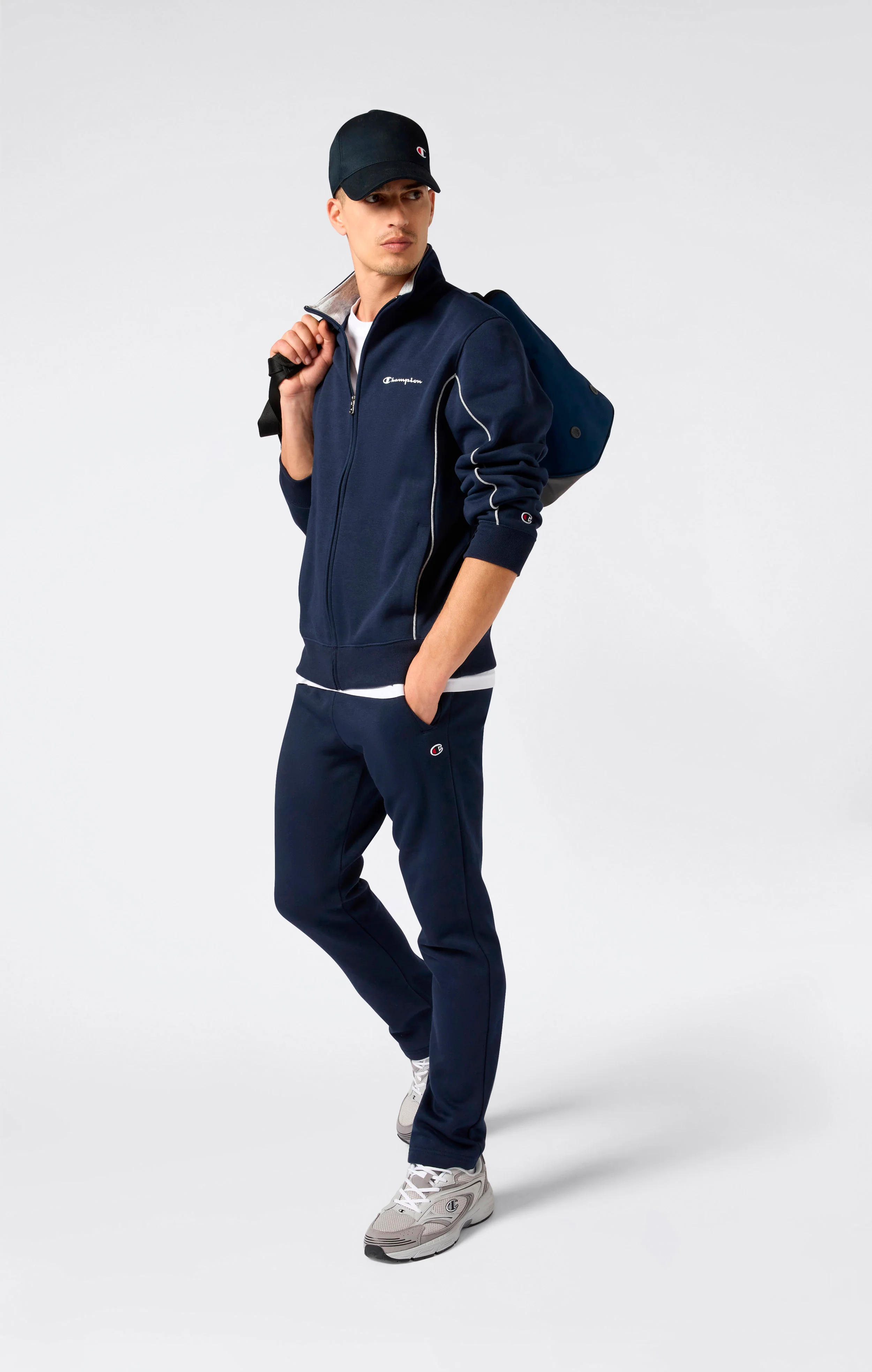 Men’s Fleece Full Zip Sweatsuit Small Script - Image 2