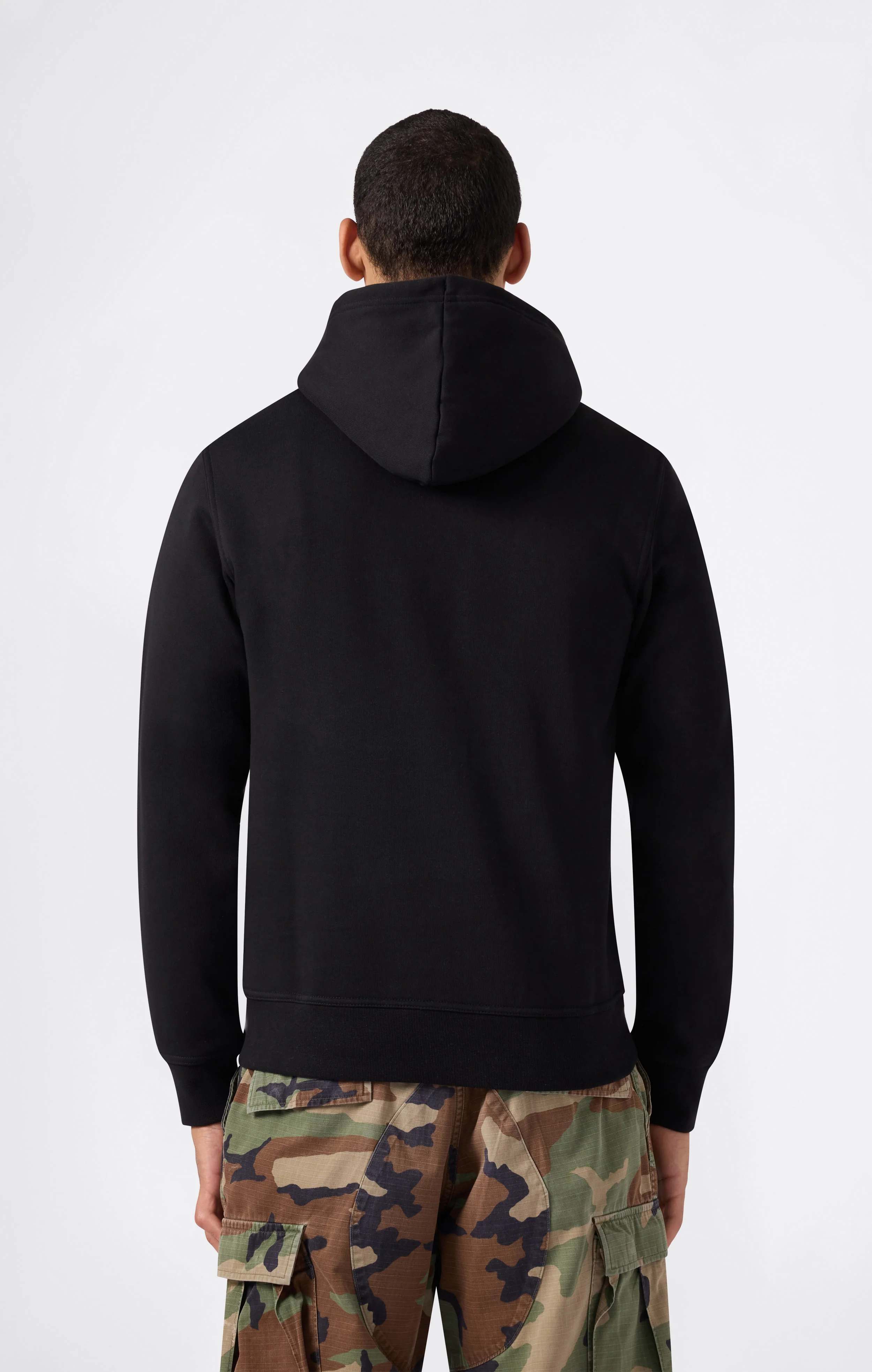 Men’s Fleece Hoodie with Small Embroidered Logo Icons - Image 3