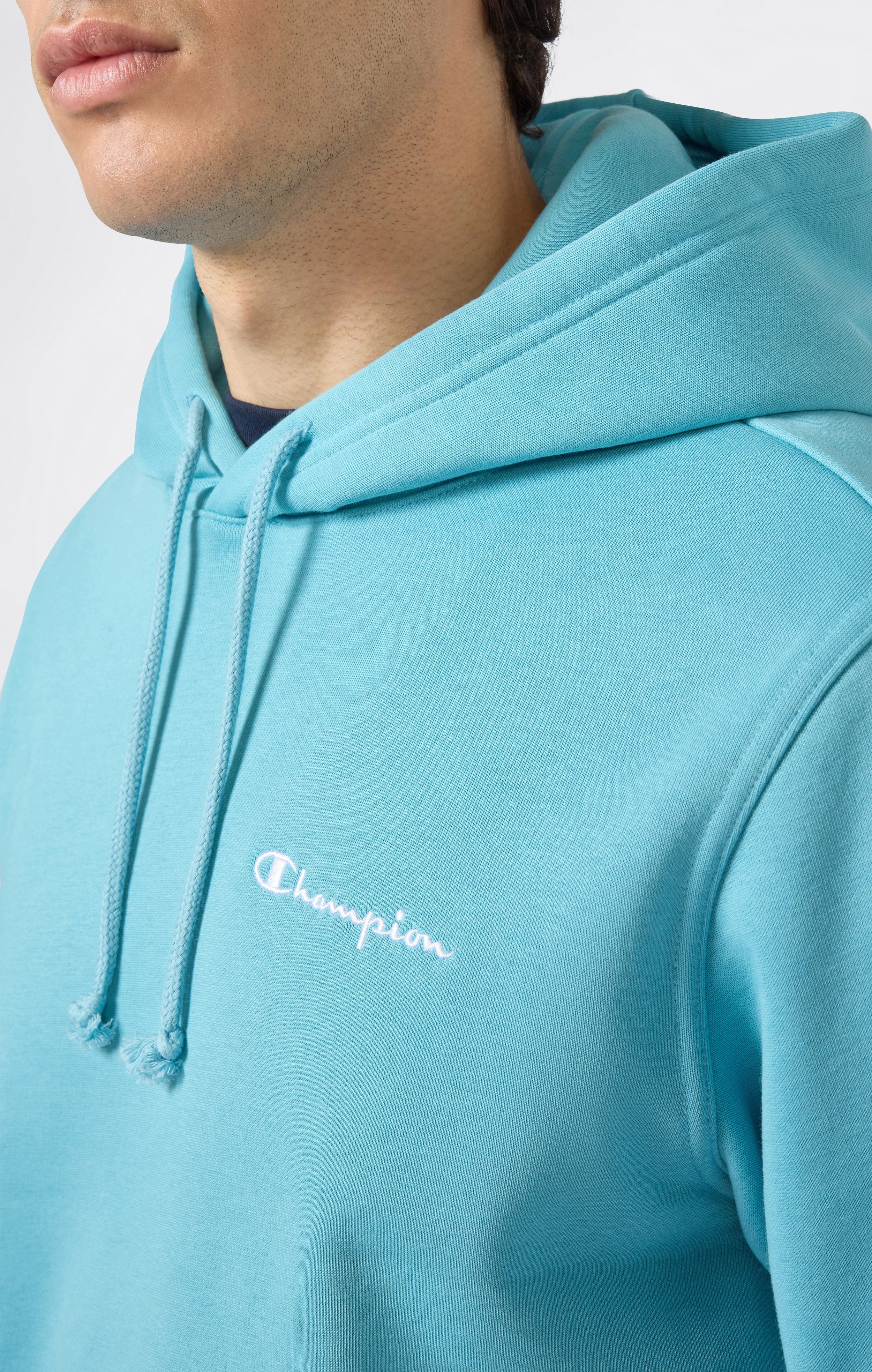 Men’s Fleece Hoodie with Small Embroidered Logo Icons - Image 3