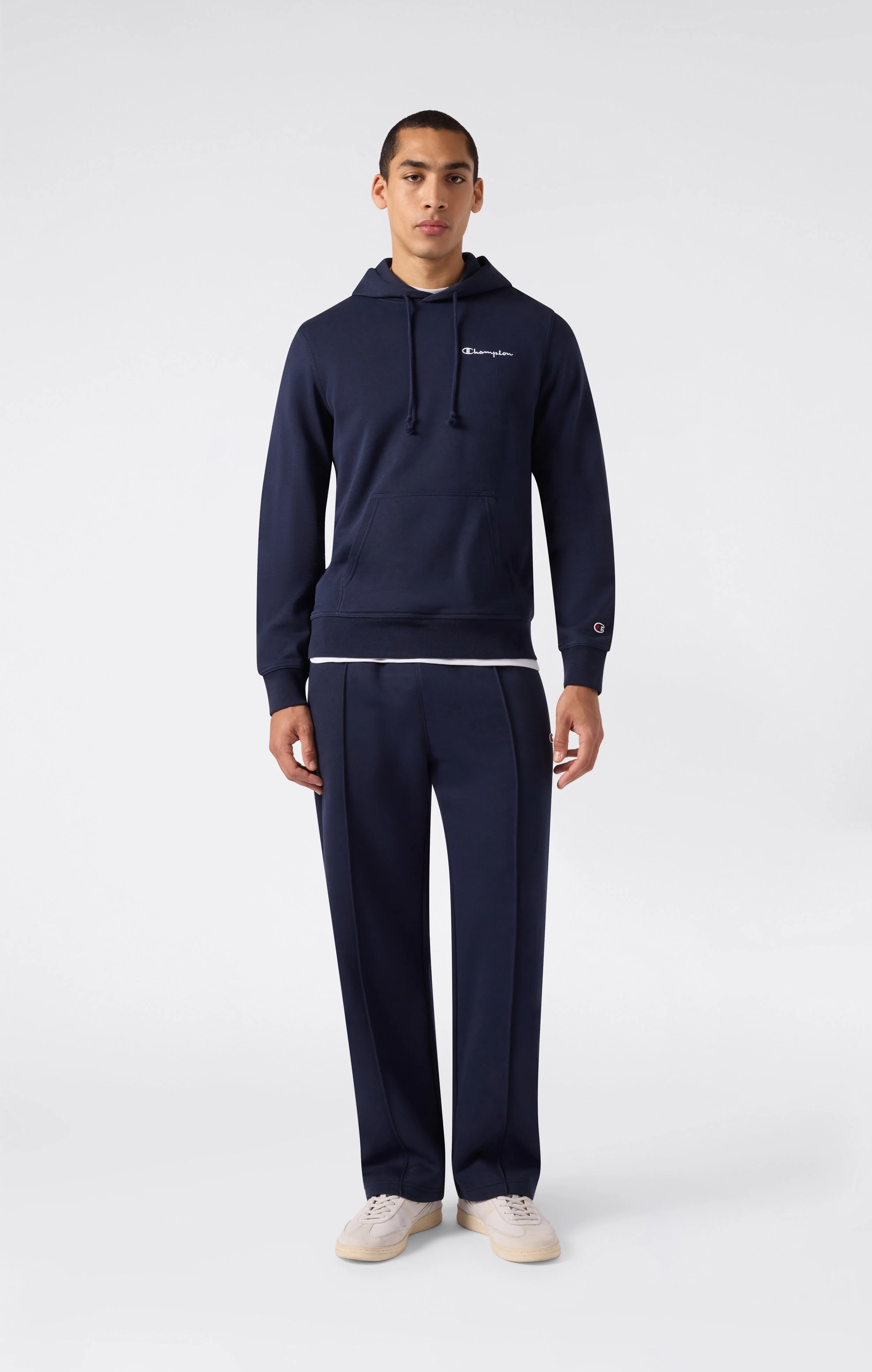 Men’s Fleece Hoodie with Small Embroidered Logo Icons - Image 2