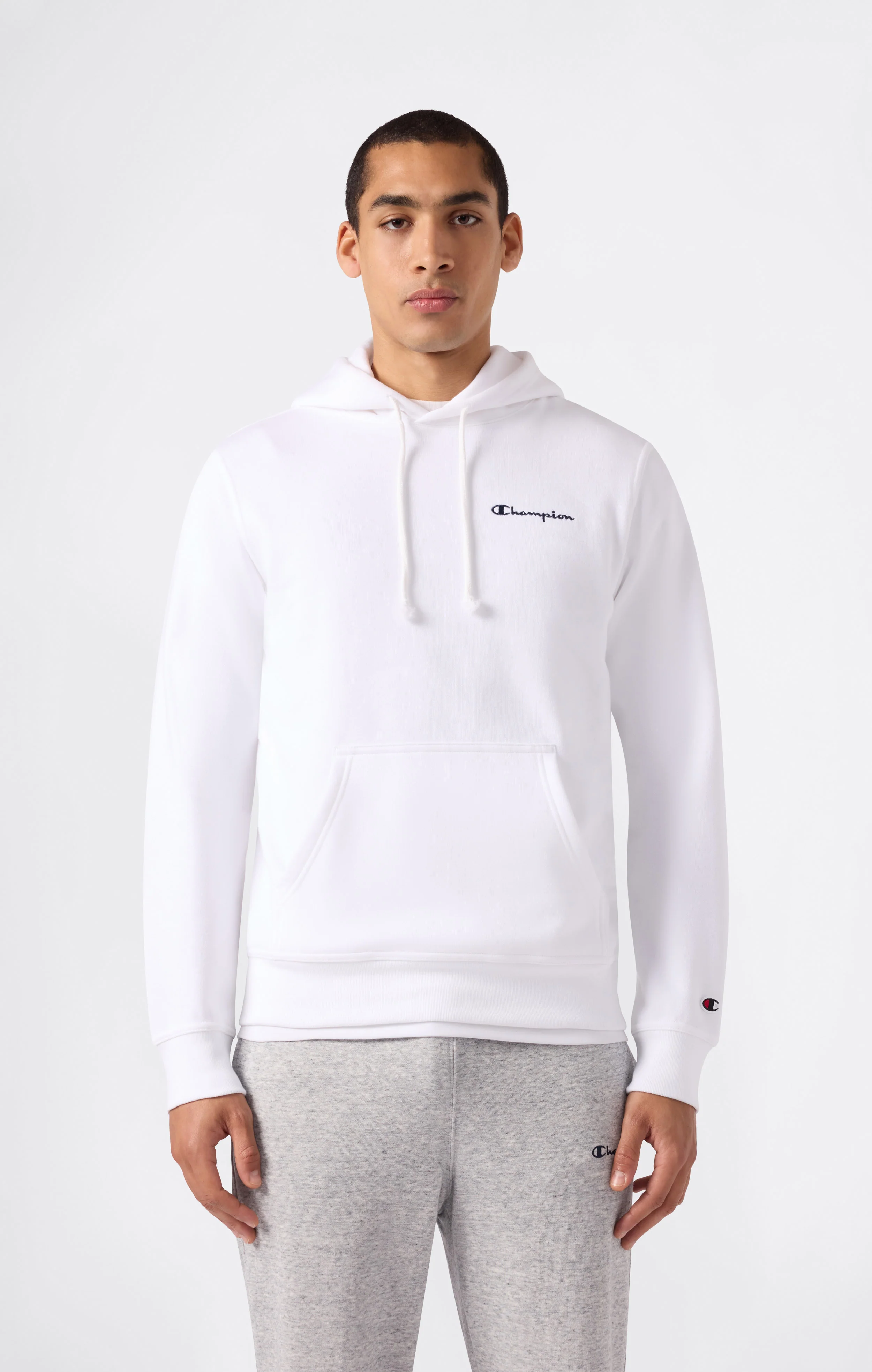 Men’s Fleece Hoodie with Small Embroidered Logo Icons