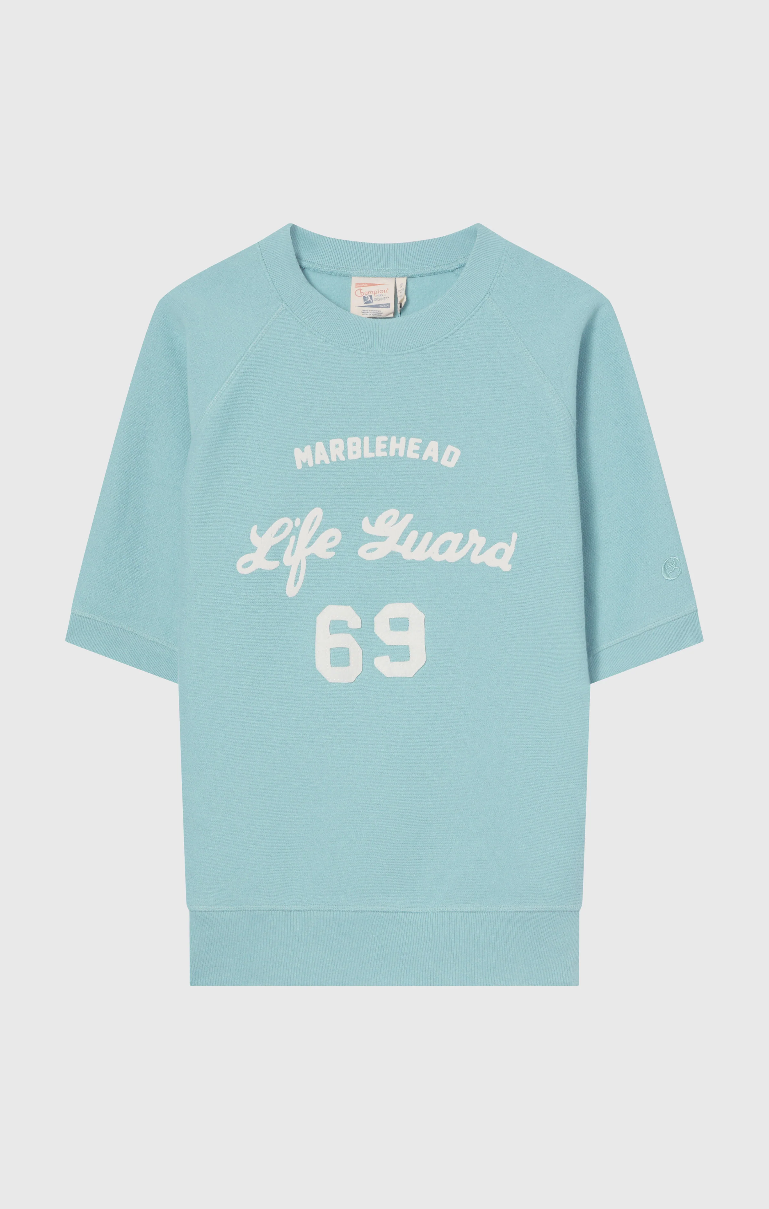 Men’s Fleece Short Sleeve Sweatshirt Reverse Weave Index & Archives Lighthouse - Image 6