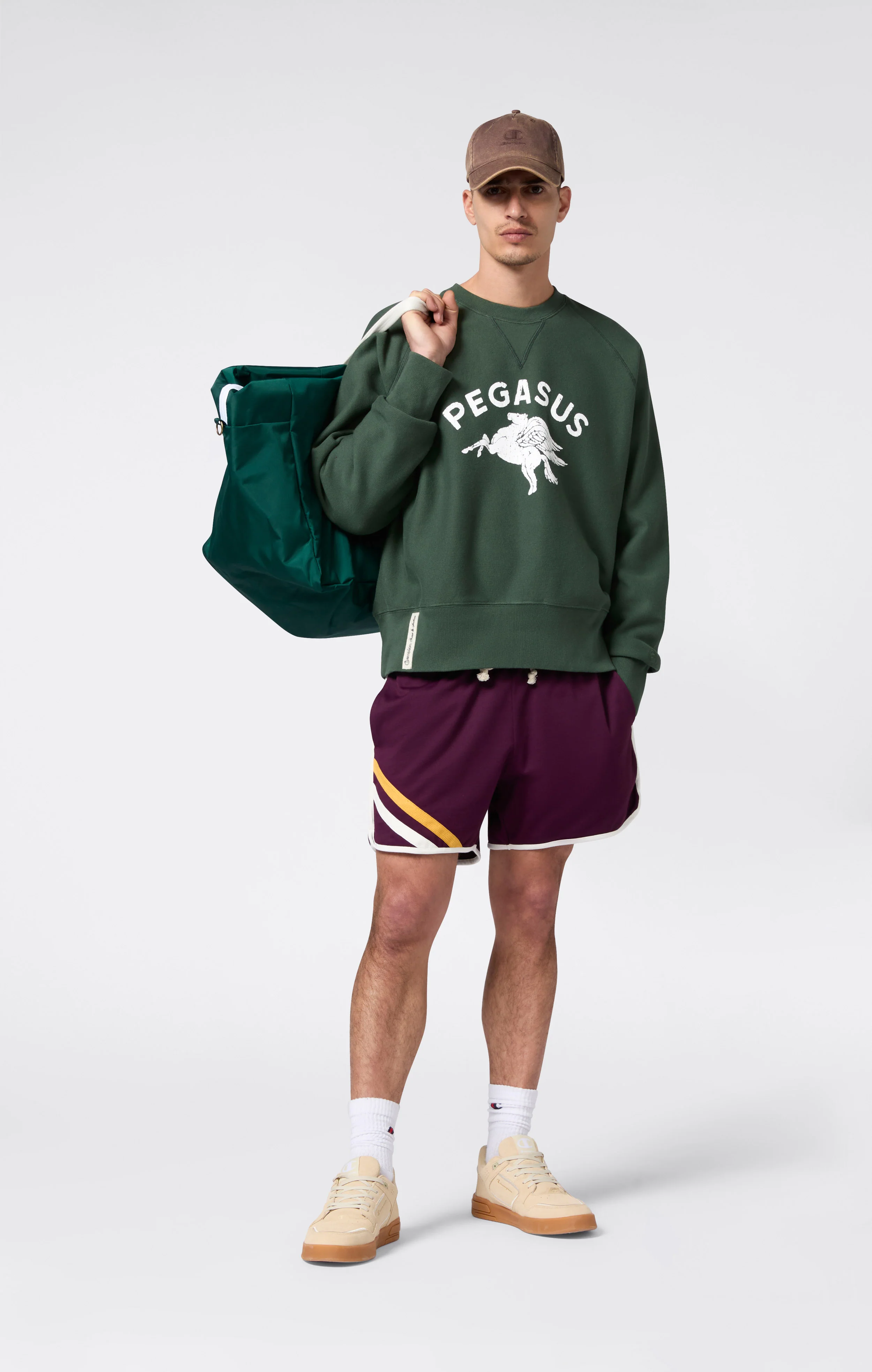 Men’s Fleece Sweatshirt Reverse Weave Index & Archives Sunset - Image 2
