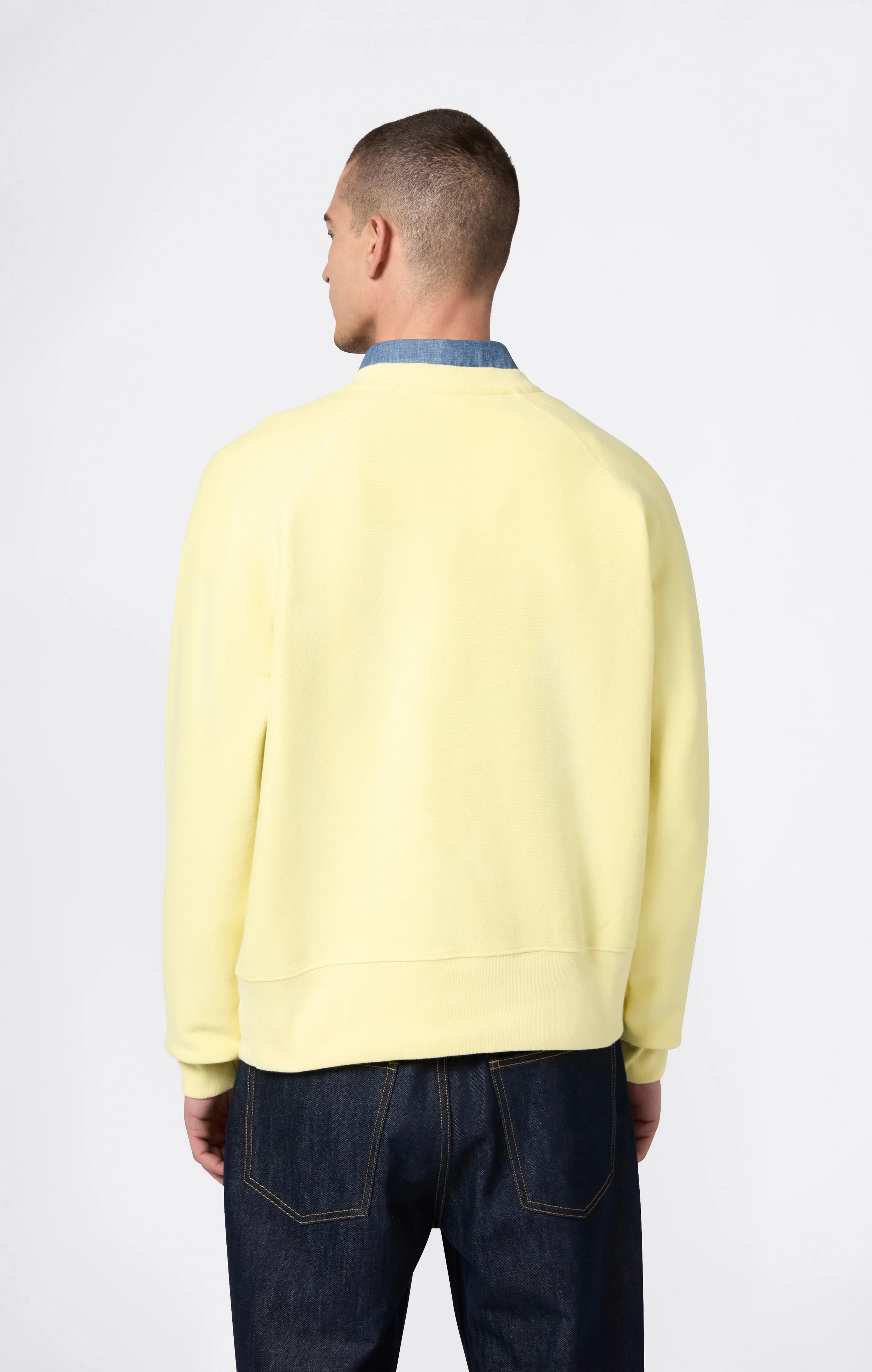 Men’s Fleece Sweatshirt Reverse Weave Index & Archives Sunset - Image 3