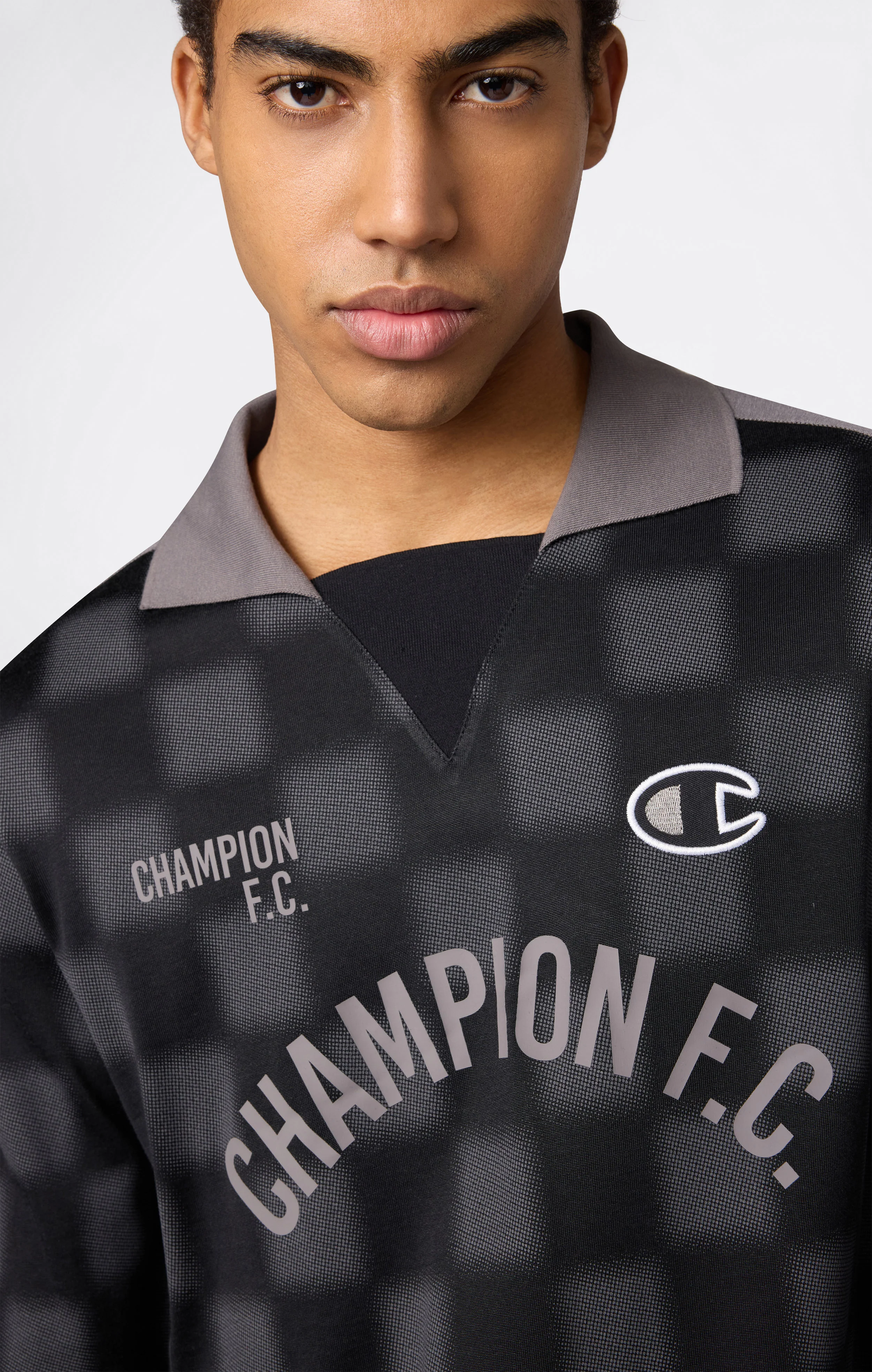 Men’s Football-Inspired Long Sleeve Polo Shirt - Image 3