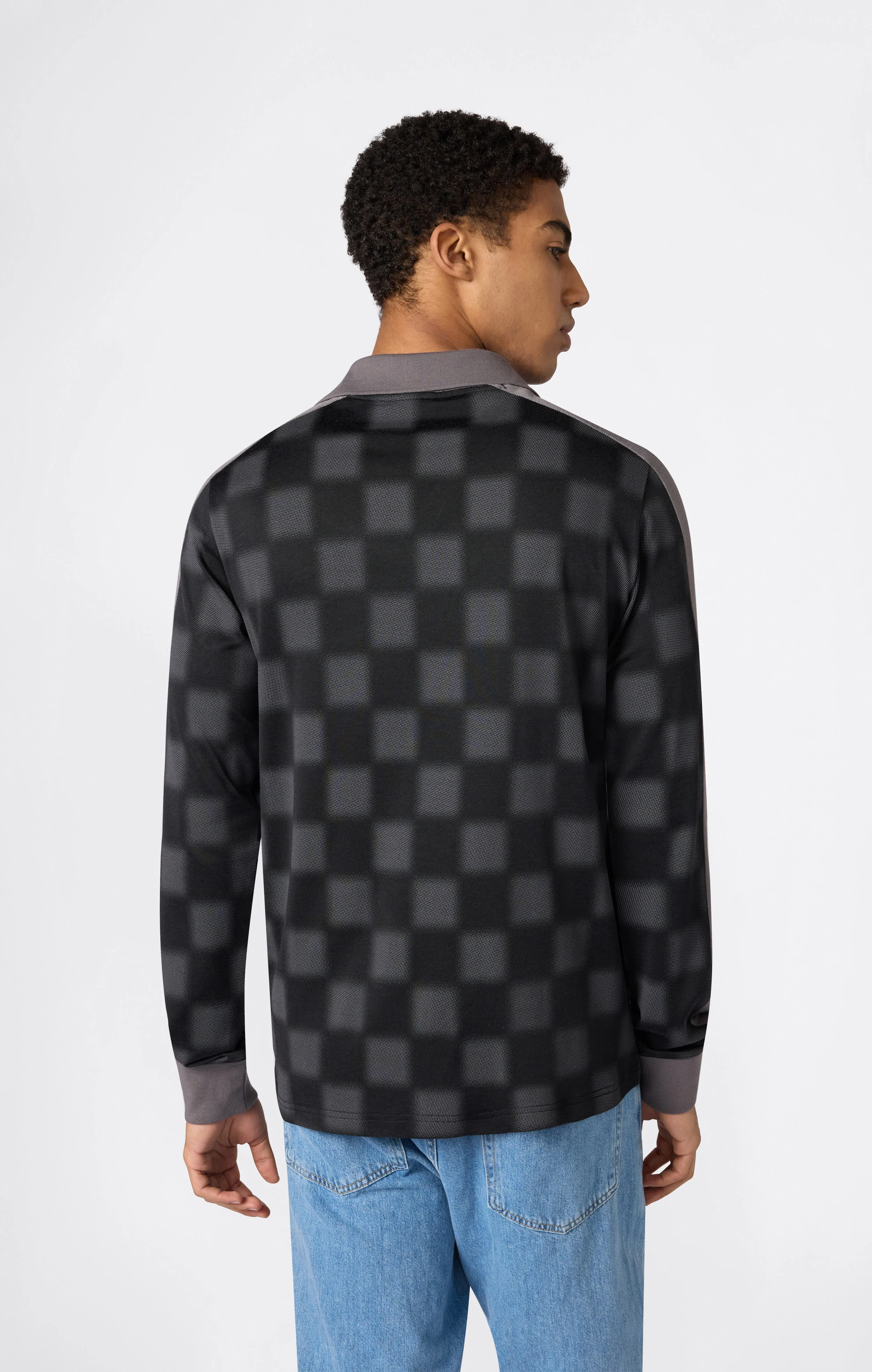 Men’s Football-Inspired Long Sleeve Polo Shirt - Image 4