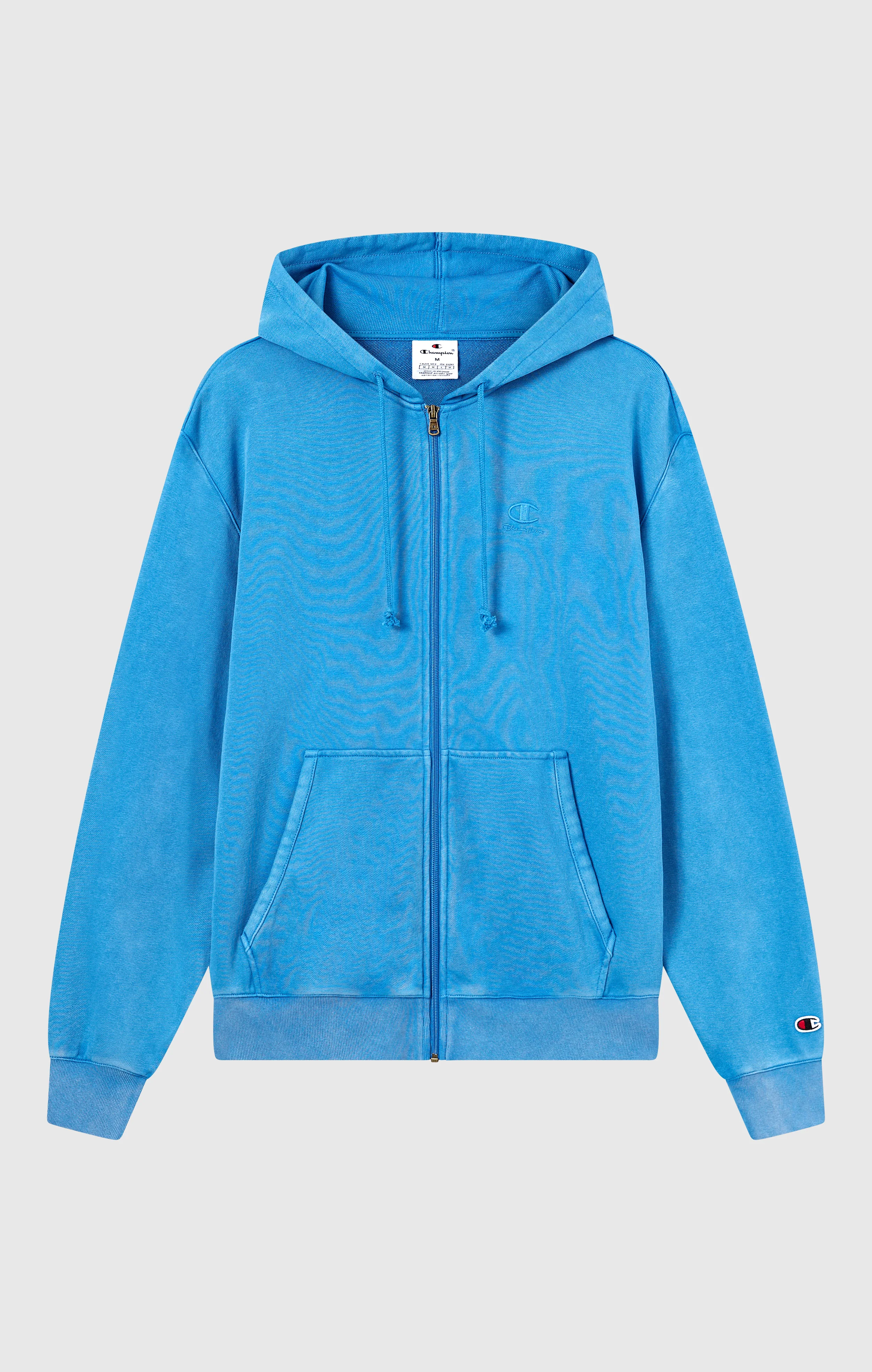 Men’s Full Zip Hooded Sweatshirt with Embroidered Logo and Washed Effect Icons - Image 5