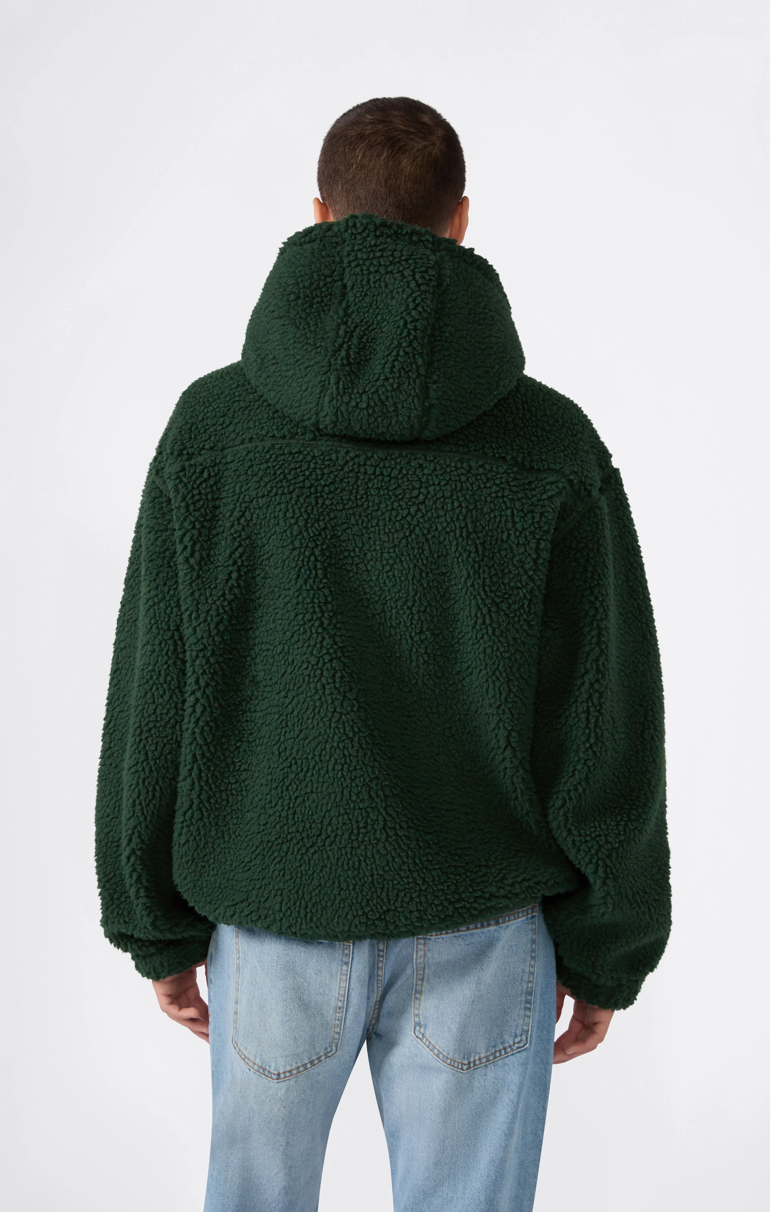 Men’s Full Zip Polar Teddy Hooded Jacket - Image 5