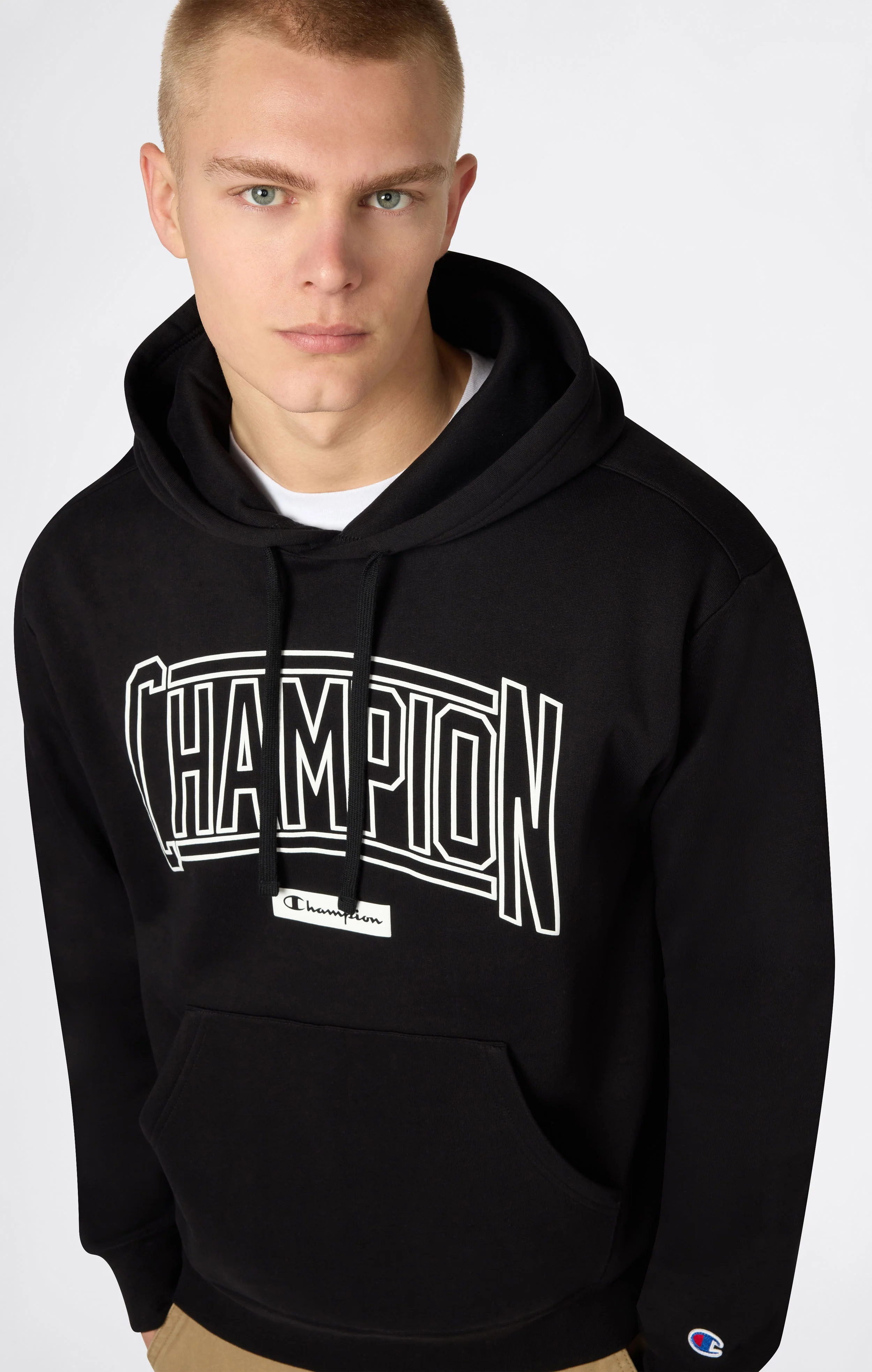Men’s Hooded Sweatshirt With Brushed Interior And Puff Print Logo - Image 3