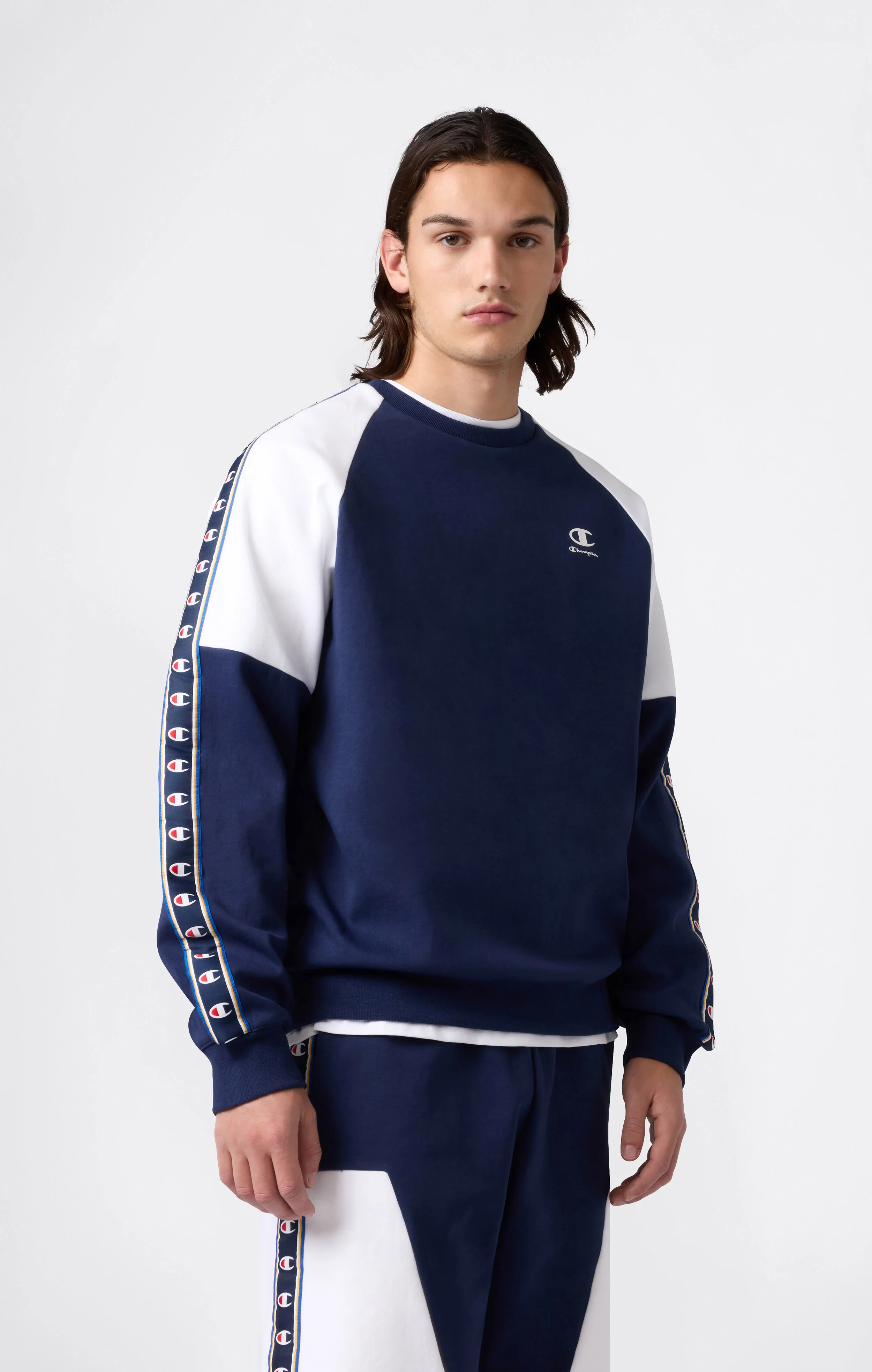 Men’s Interlock Tape Logo Crewneck Sweatshirt
