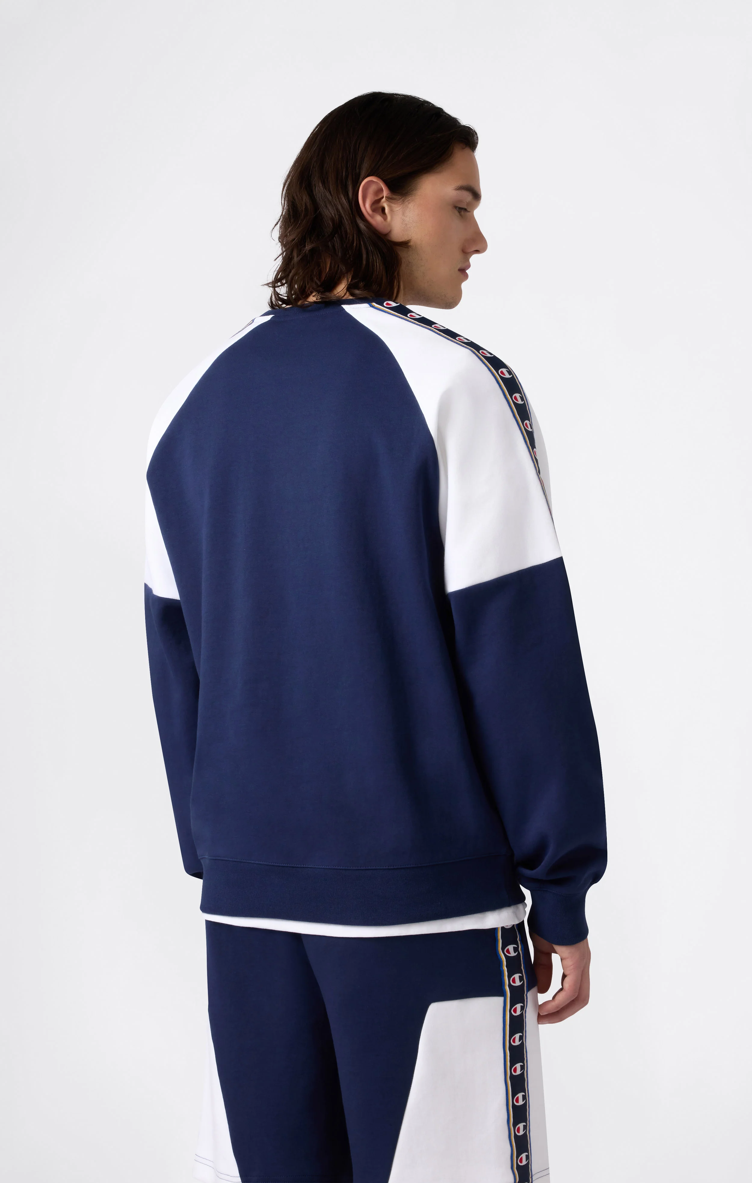Men’s Interlock Tape Logo Crewneck Sweatshirt - Image 2