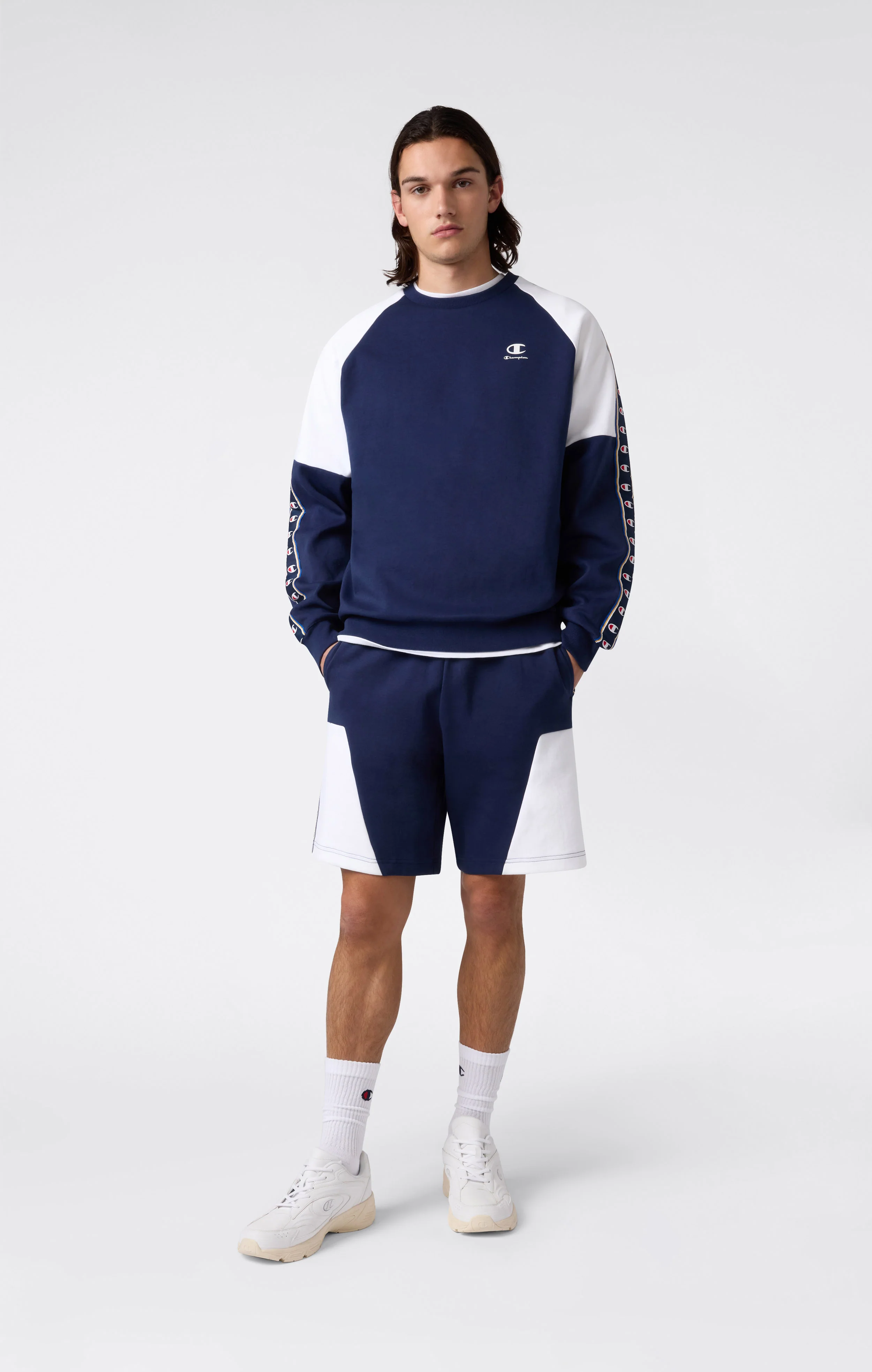 Men’s Interlock Tape Logo Crewneck Sweatshirt - Image 3