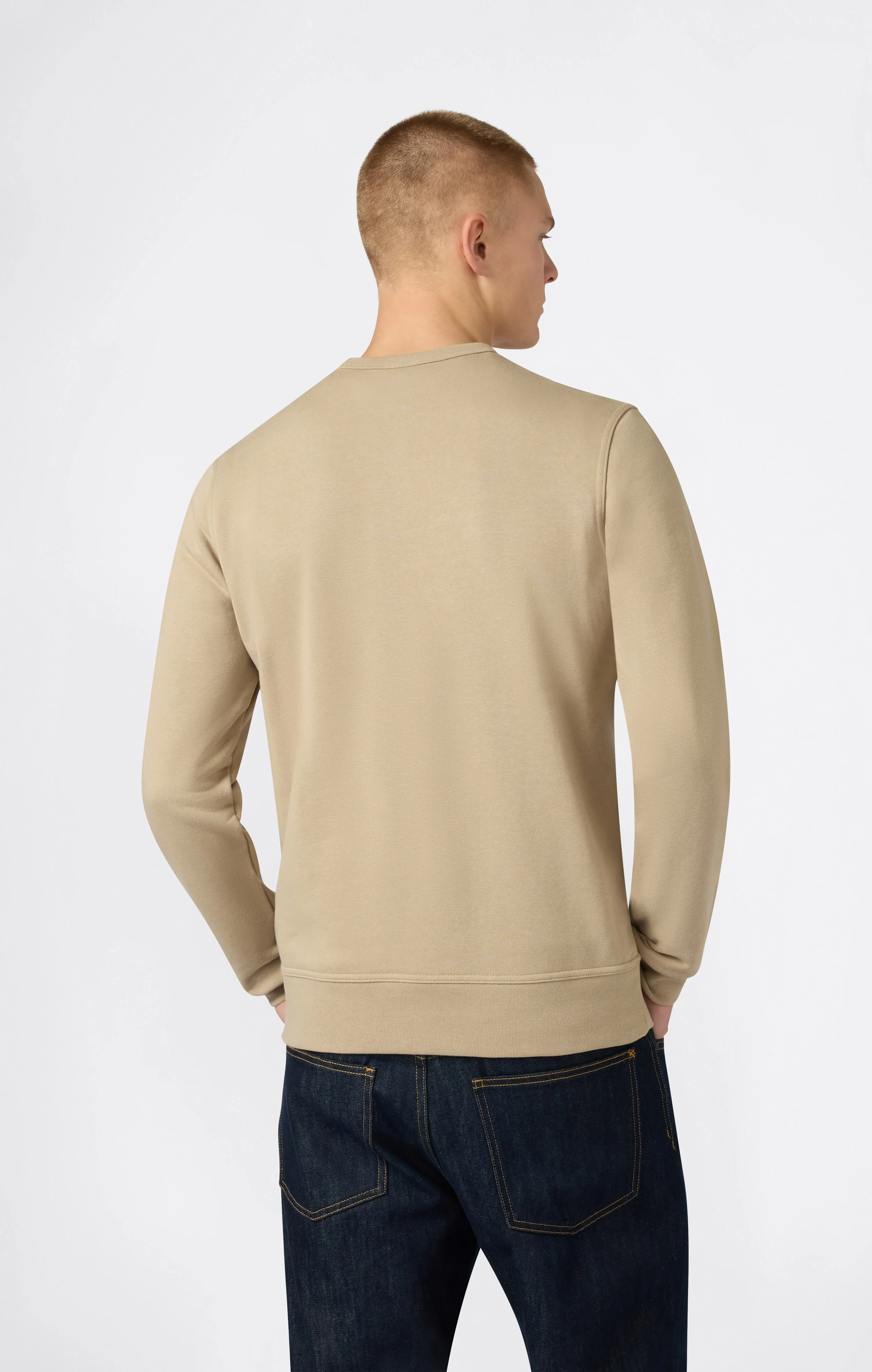 Men’s Lightweight Crewneck Sweatshirt with Embroidered Logo Icons - Image 4