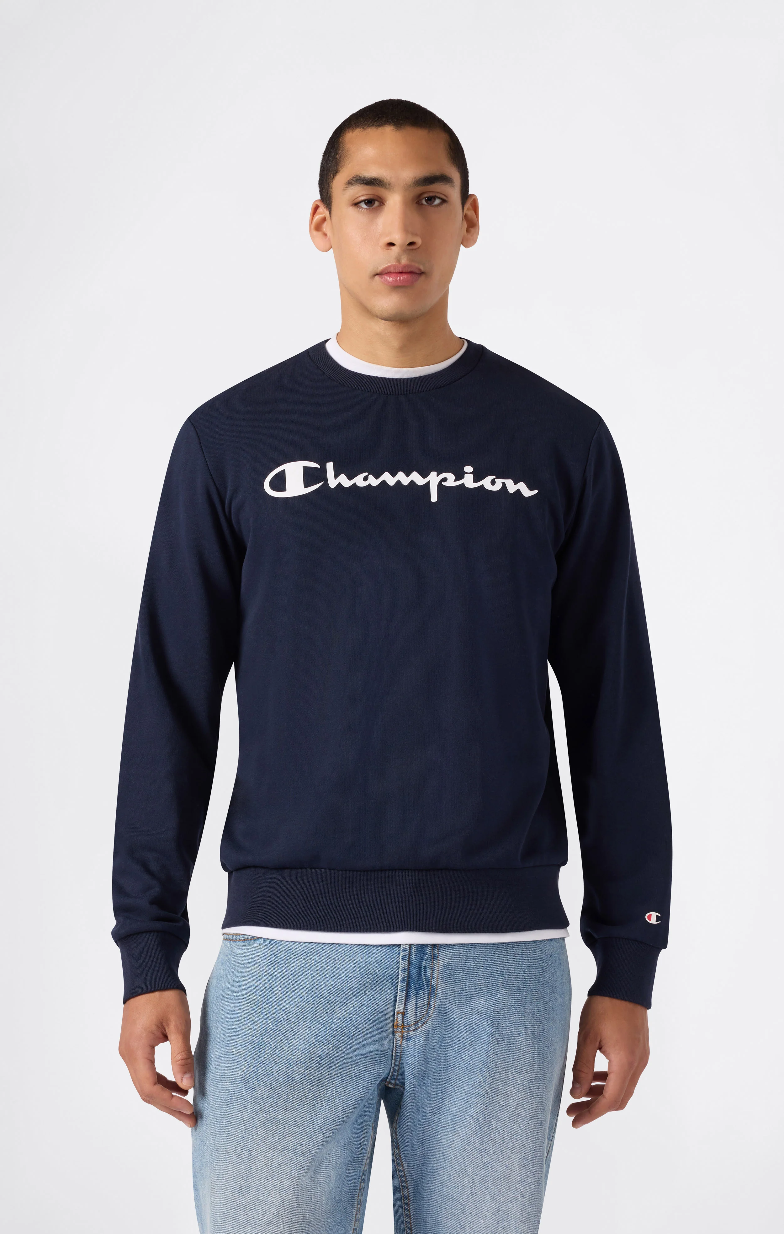 Men’s Lightweight Crewneck Sweatshirt with Maxi Printed Logo