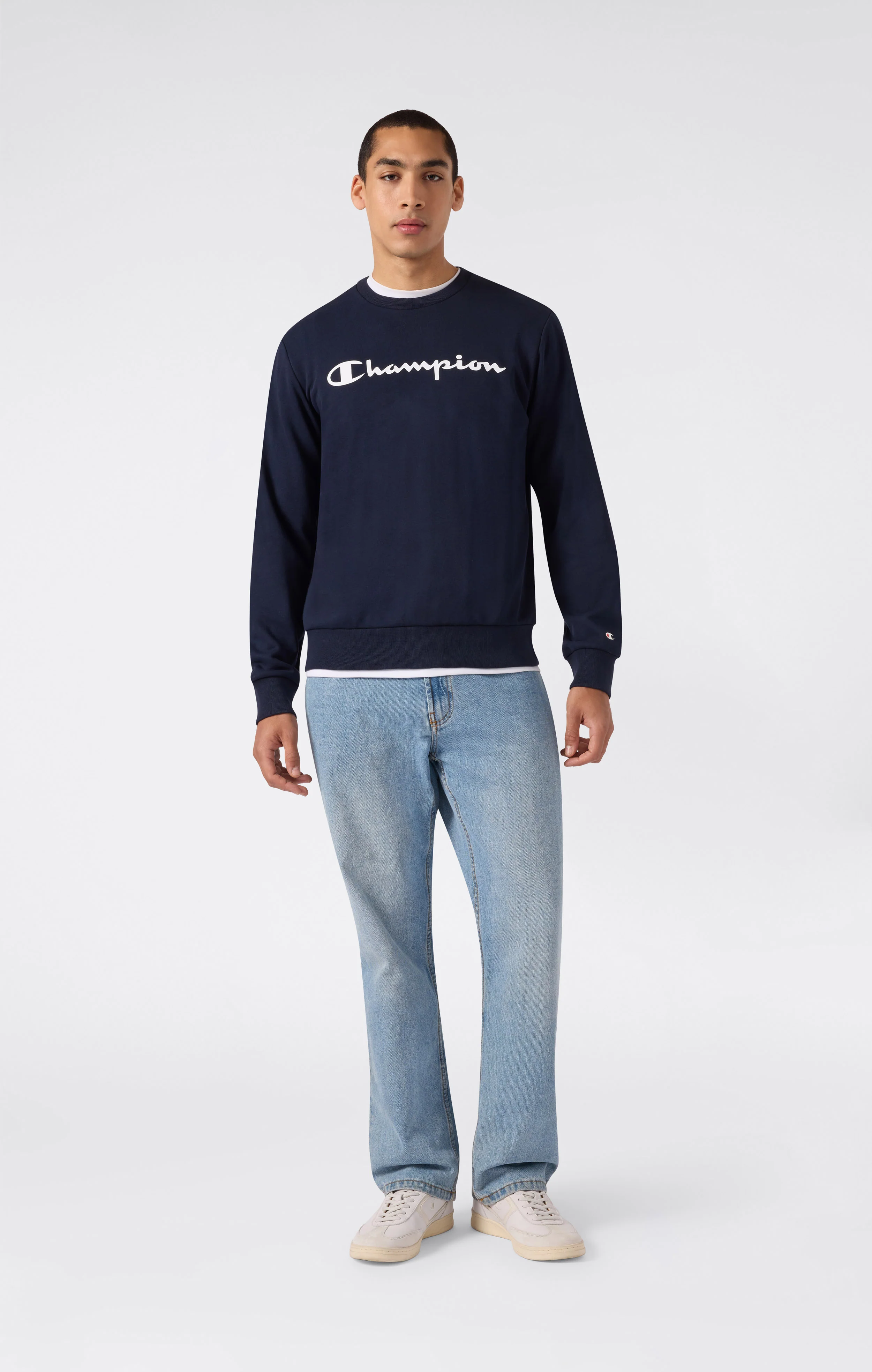 Men’s Lightweight Crewneck Sweatshirt with Maxi Printed Logo - Image 2
