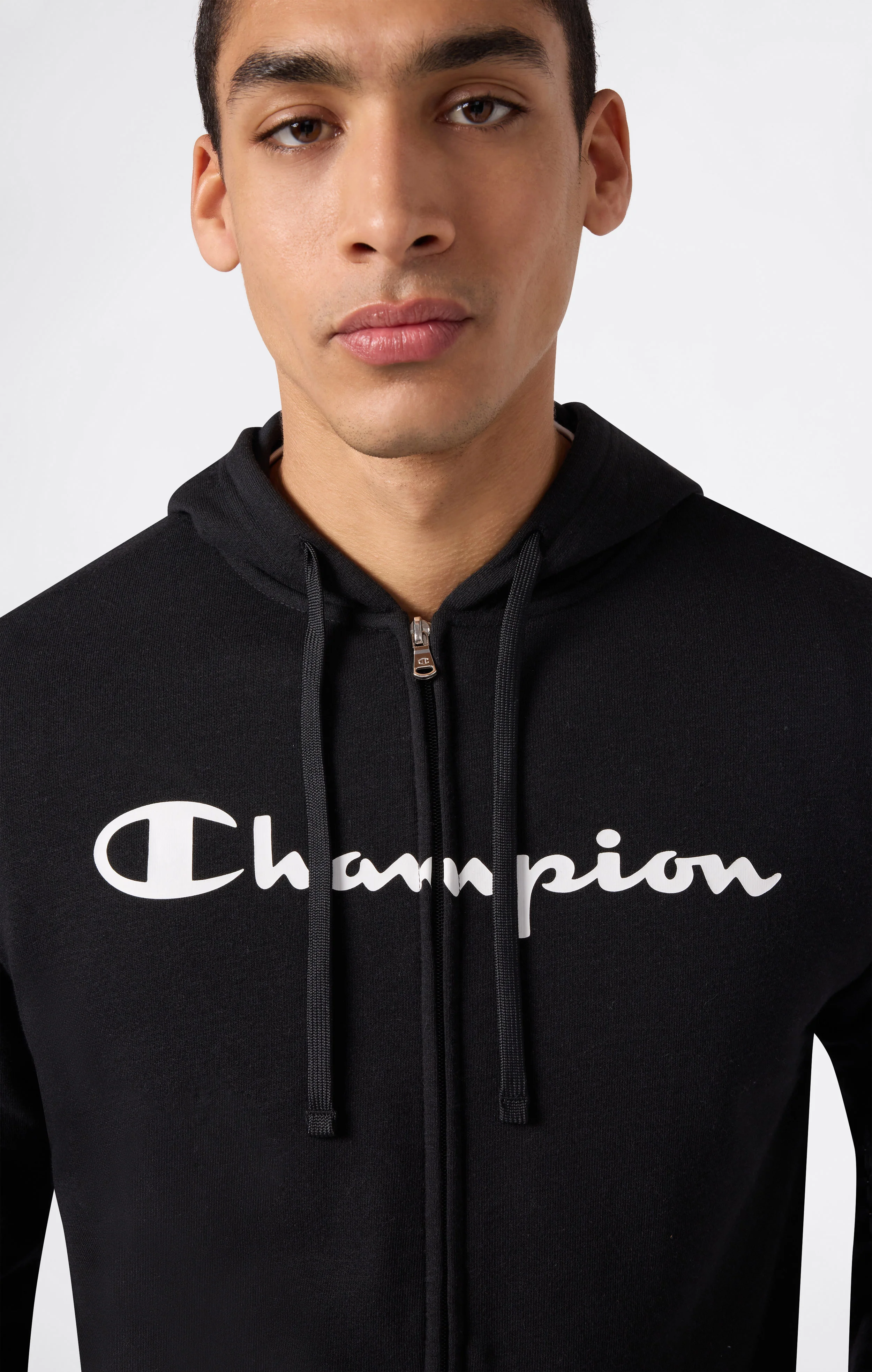 Men’s Lightweight Full Zip Hooded Sweatshirt with Maxi Printed Logo - Image 3