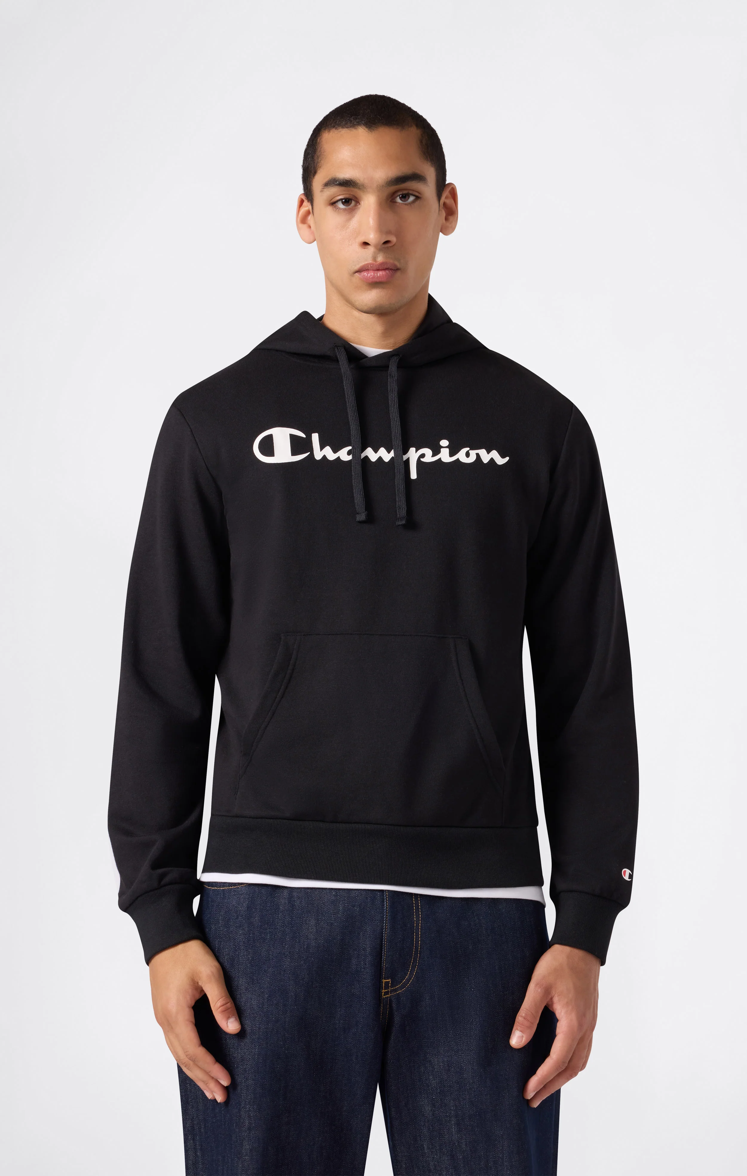 Men’s Lightweight Hooded Sweatshirt with Maxi Printed Logo