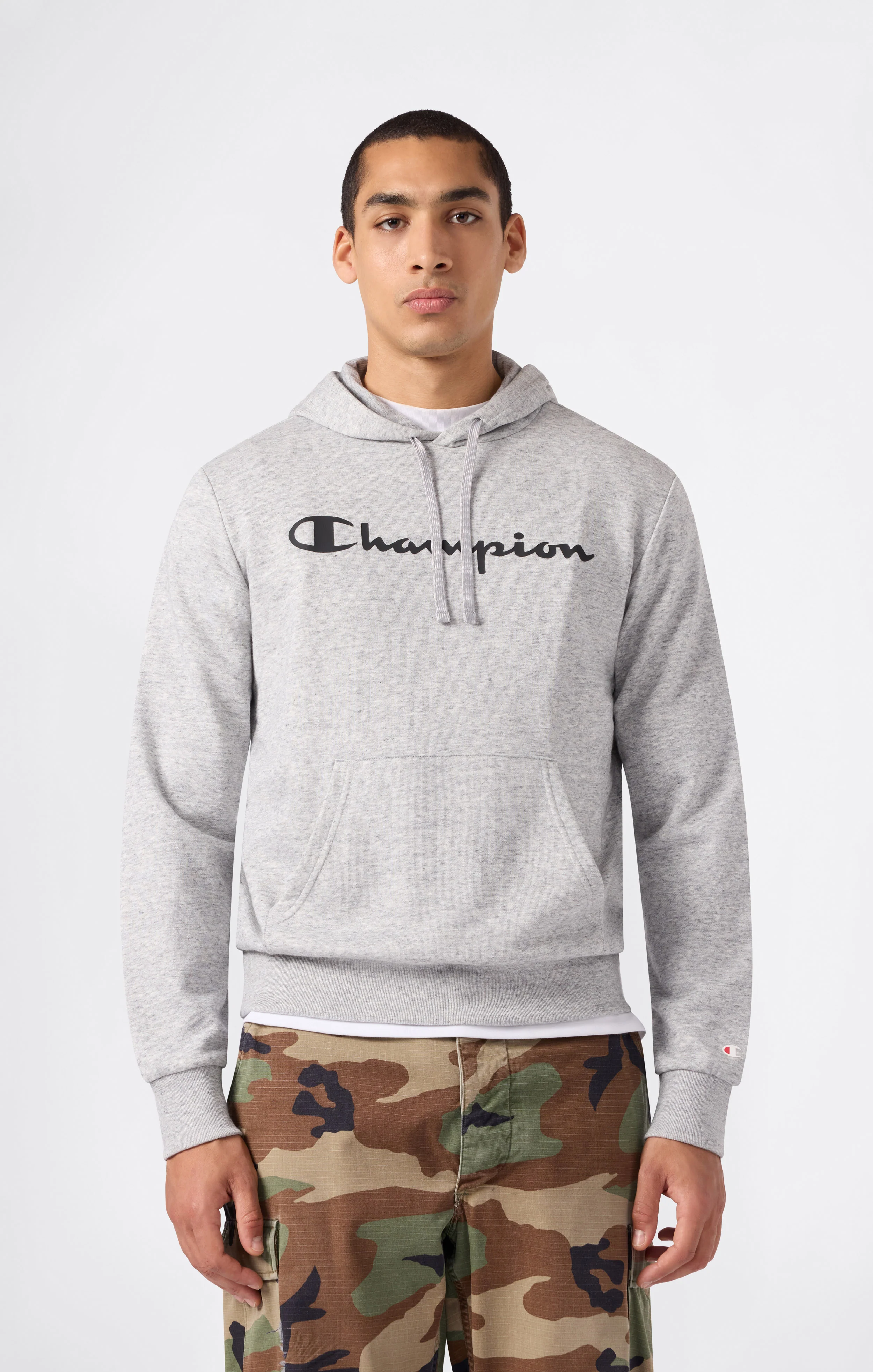 Men’s Lightweight Hooded Sweatshirt with Maxi Printed Logo