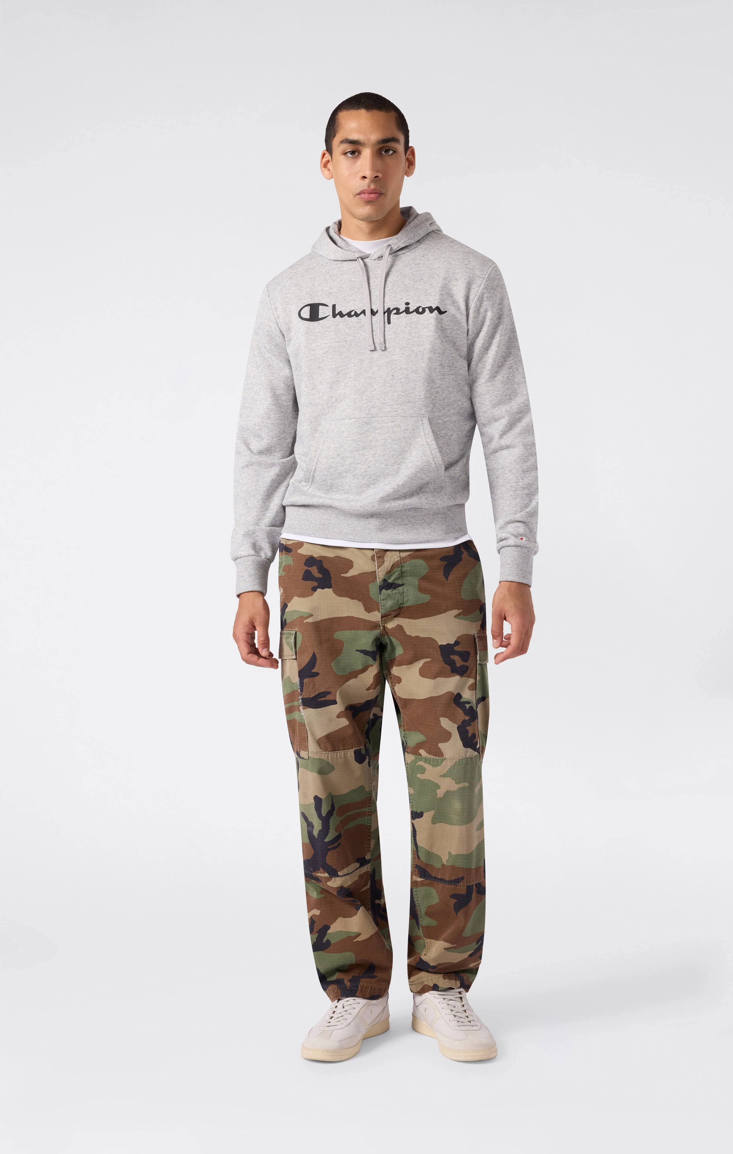 Men’s Lightweight Hooded Sweatshirt with Maxi Printed Logo - Image 2