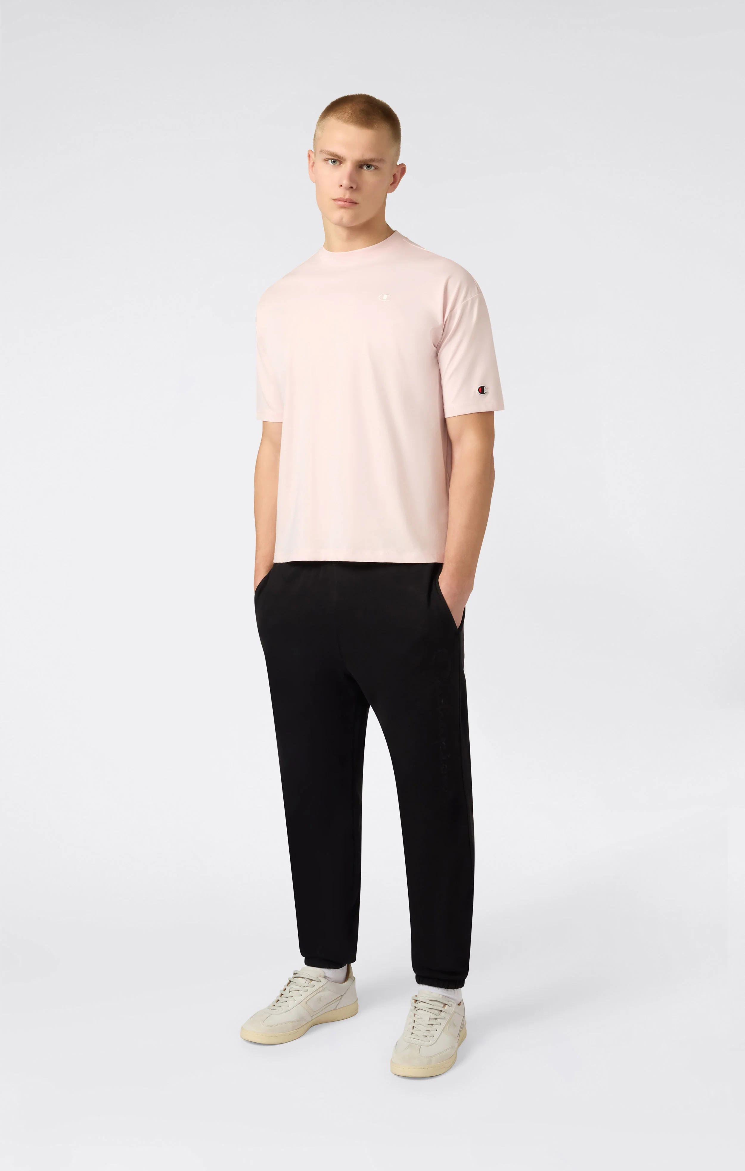 Men’s Lightweight Pants with Elastic Cuffs and Tonal Maxi Embroidered Logo Icons - Image 2