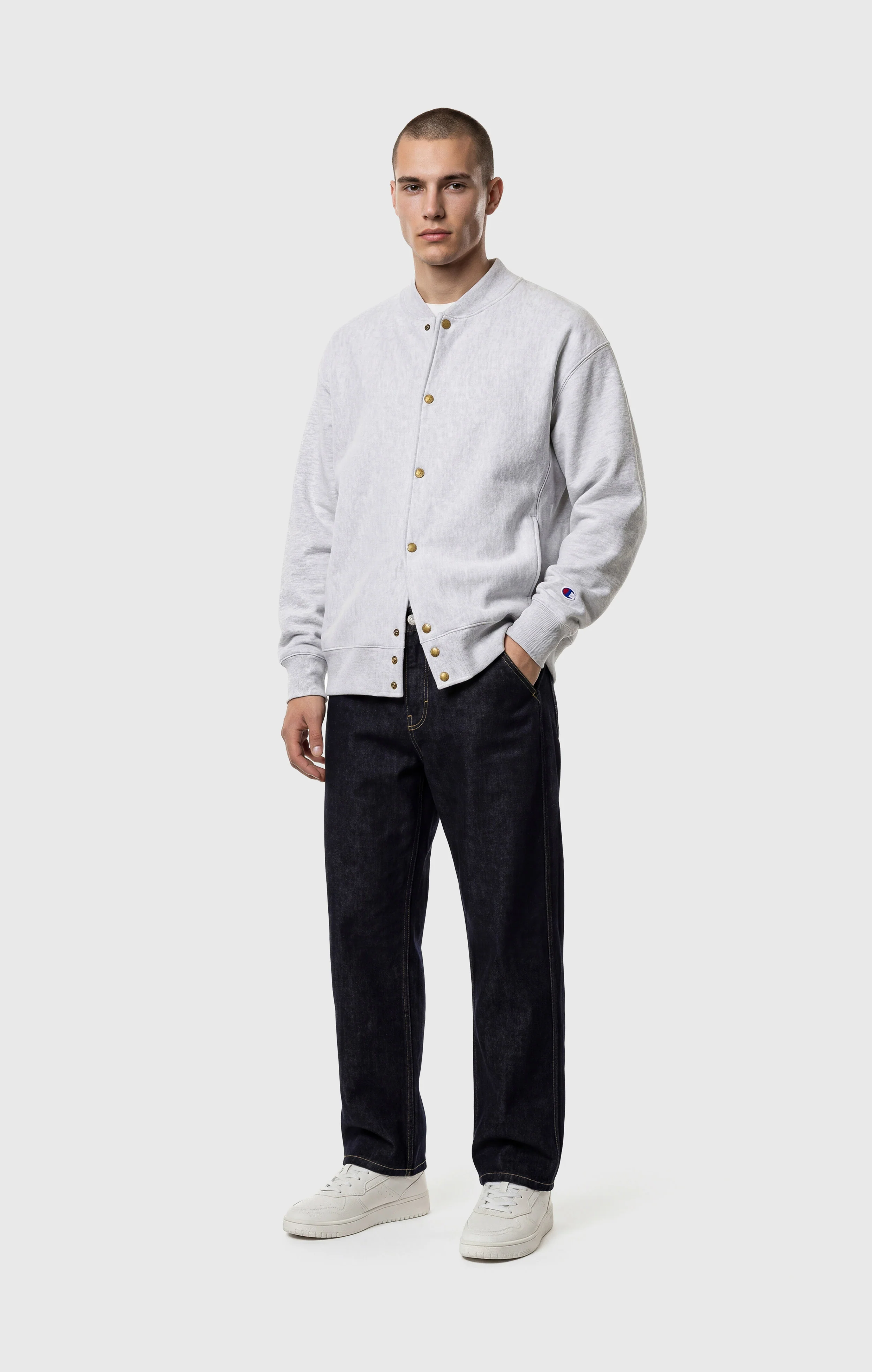 Men’s Lightweight Reverse Weave Bomber Sweatshirt - Image 2