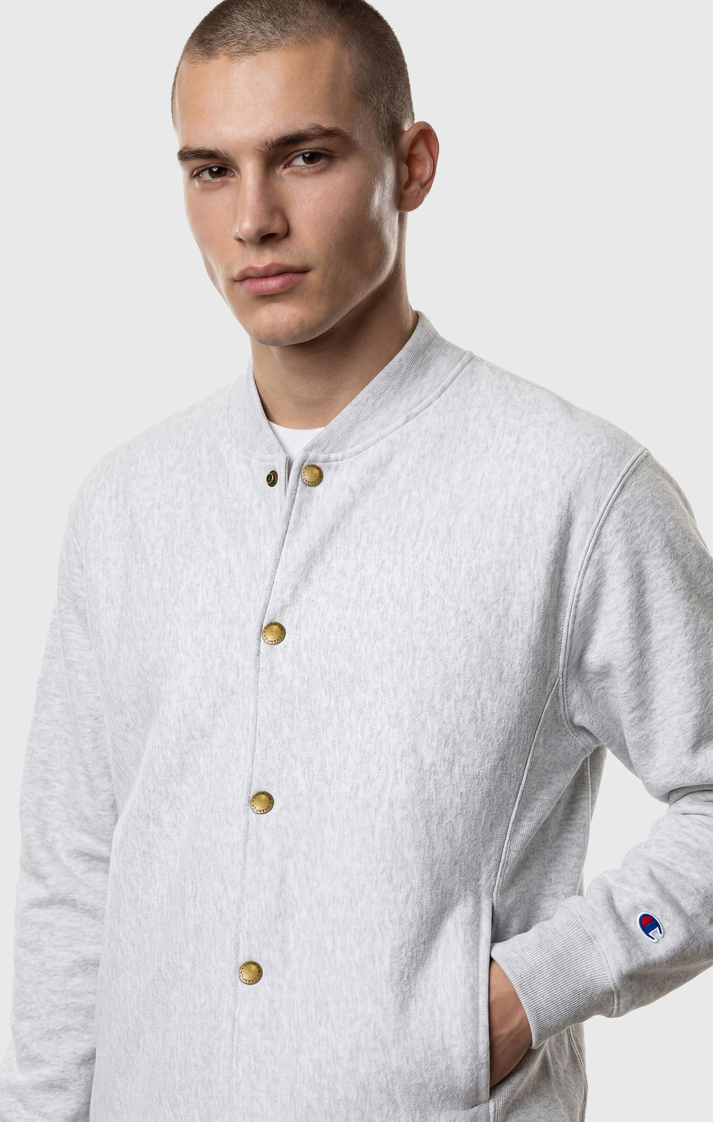 Men’s Lightweight Reverse Weave Bomber Sweatshirt - Image 4