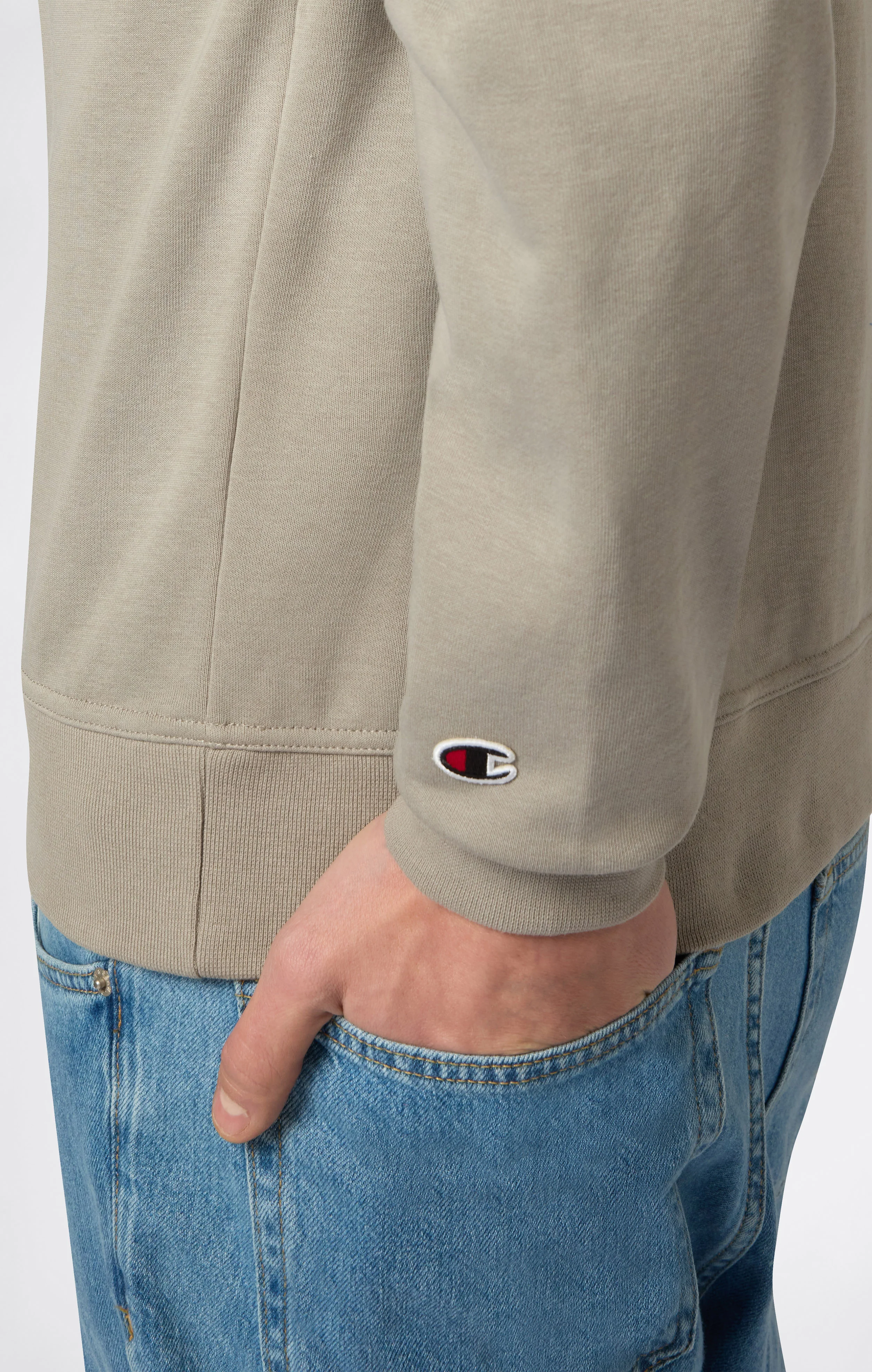 Men's Lightweight Sweatshirt with Tone-on-Tone Embroidered Logo - Image 3
