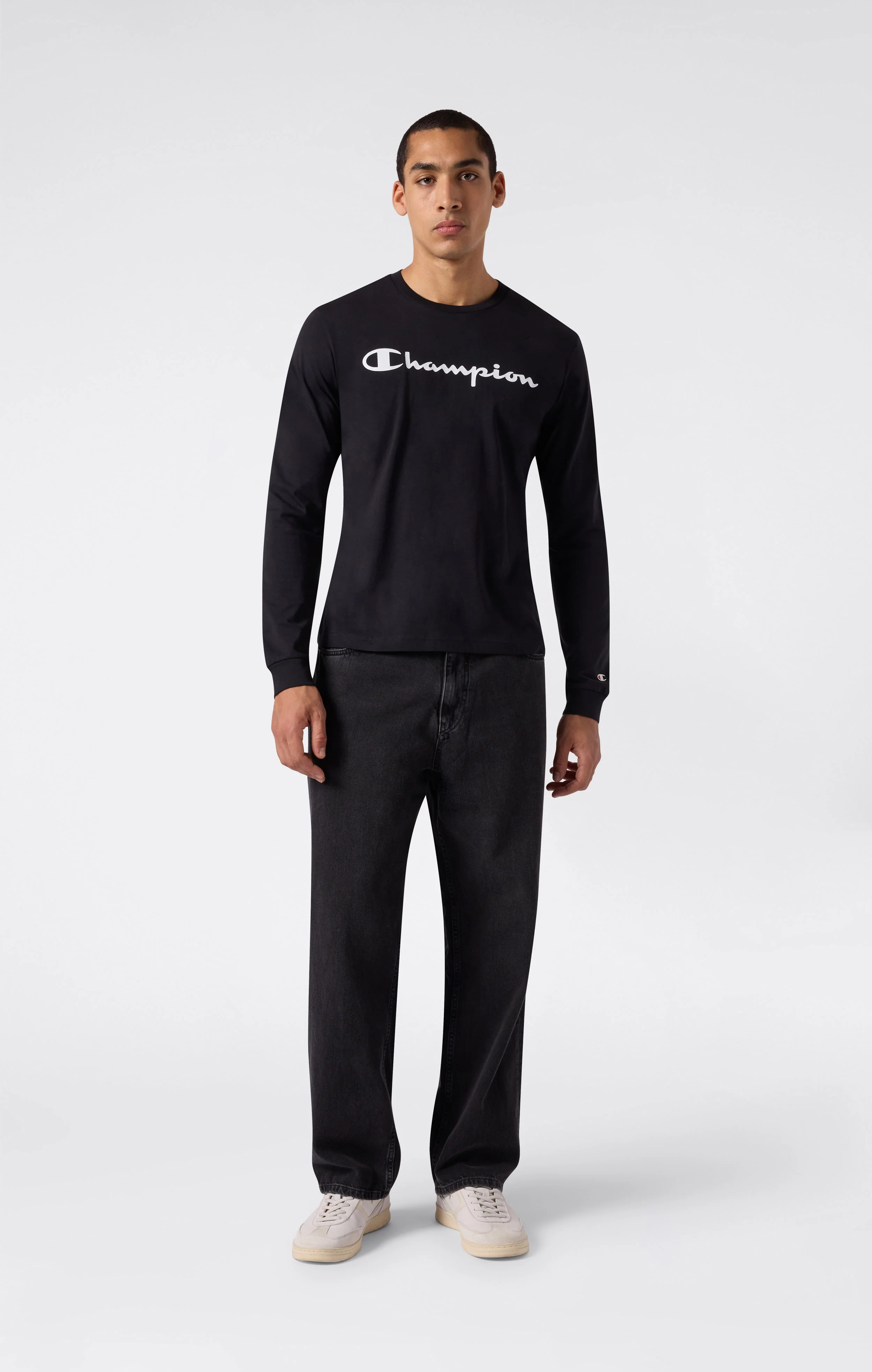 Men’s Long Sleeve T-Shirt Script Logo - Image 2