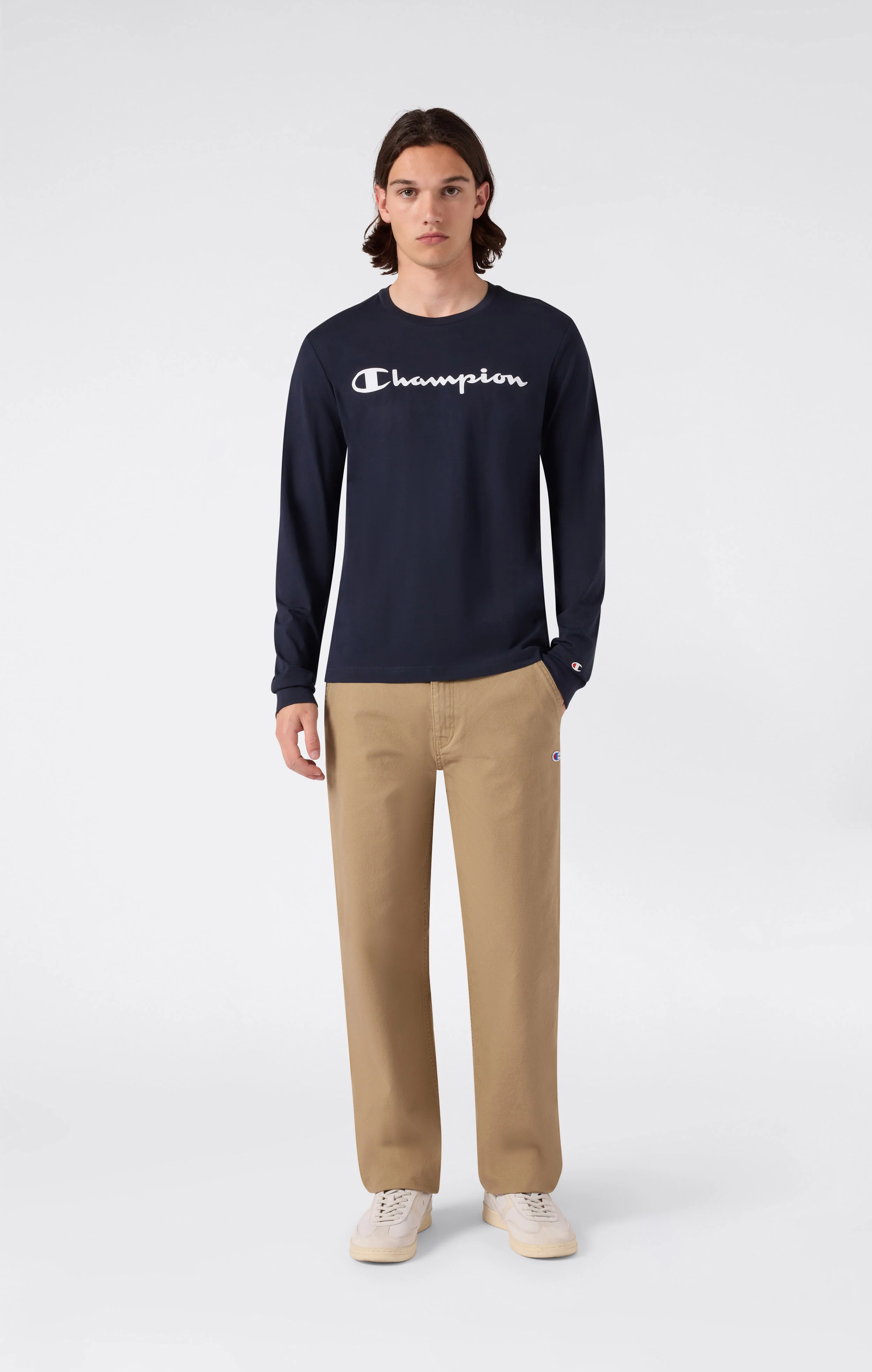 Men’s Long Sleeve T-Shirt Script Logo - Image 2