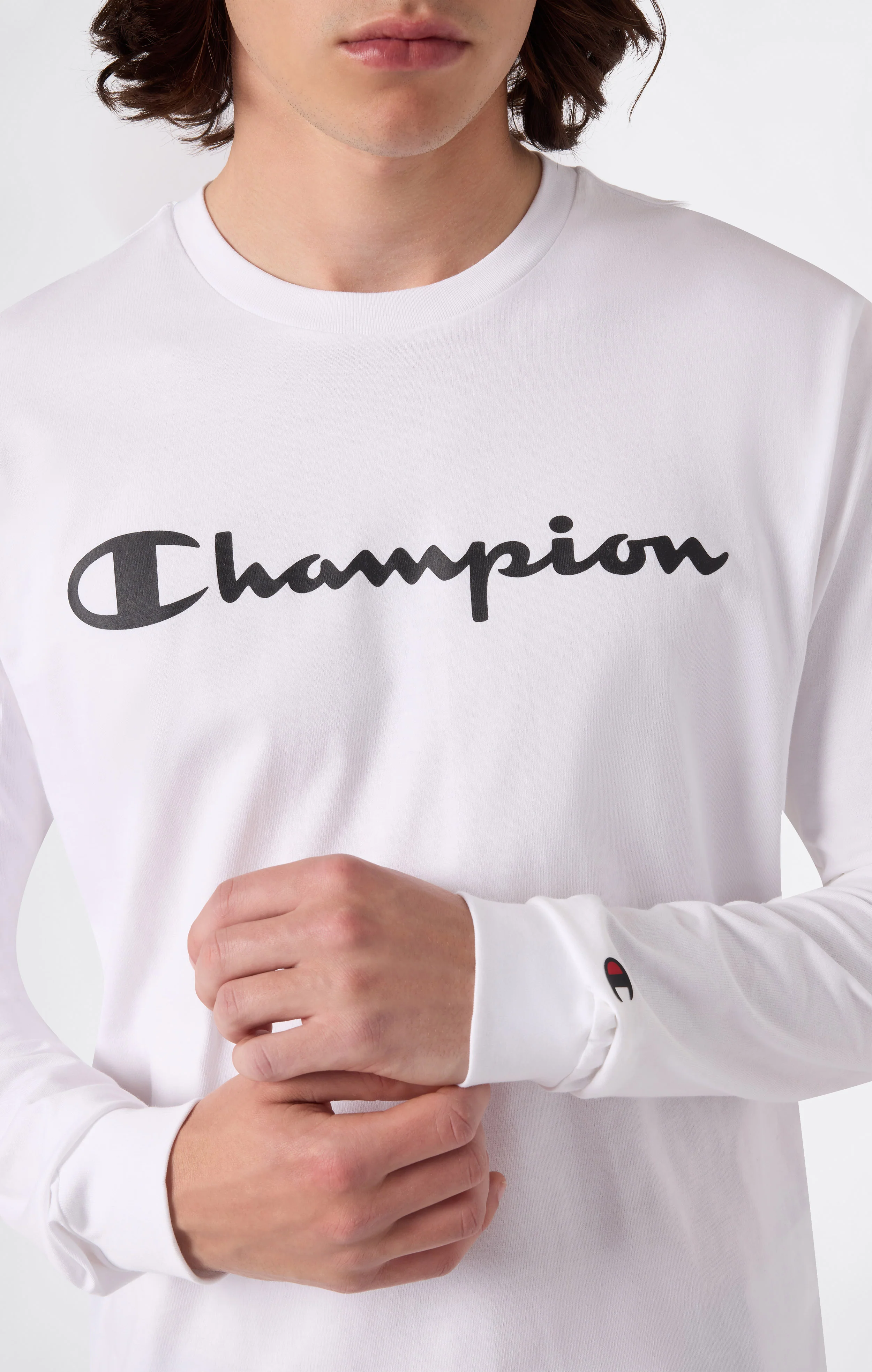 Men’s Long Sleeve T-Shirt Script Logo - Image 4