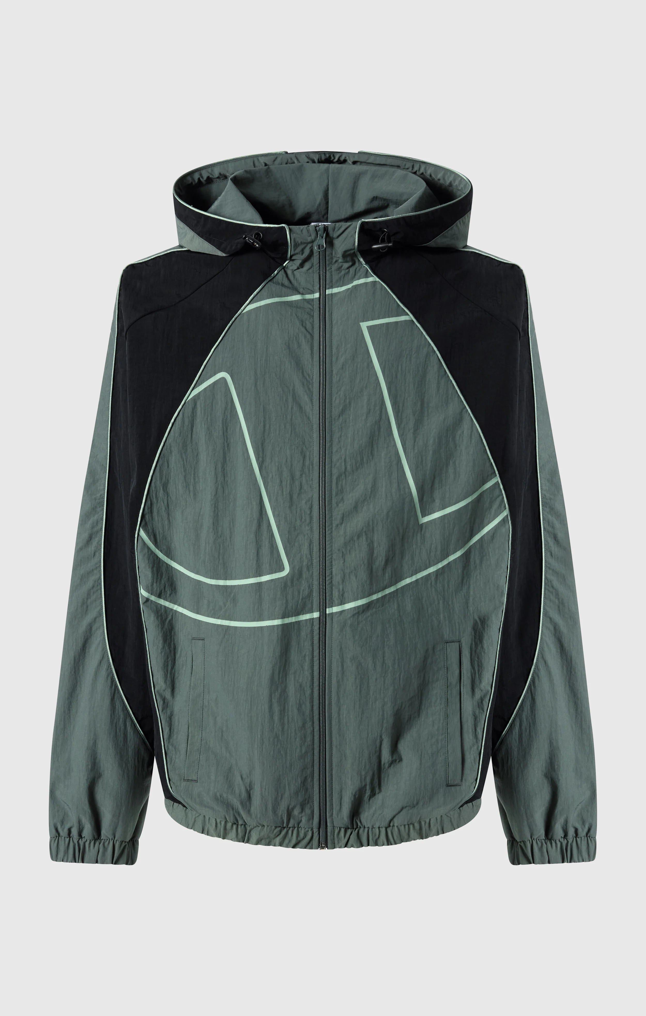 Men’s Woven Nylon Full-Zip Hooded Track Top Loose Fit - Image 5