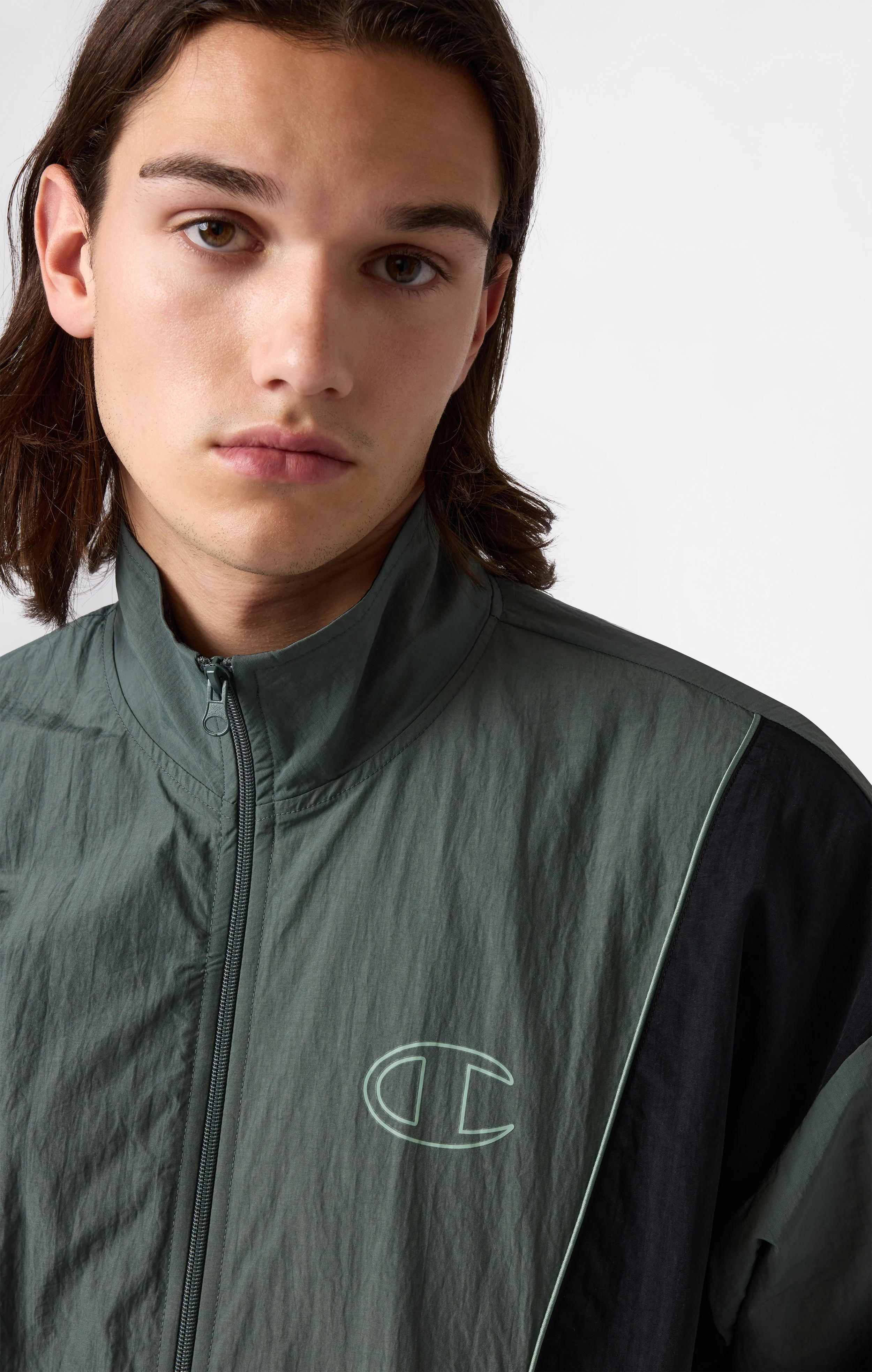 Men’s Woven Nylon Full-Zip Track Top Loose Fit - Image 2