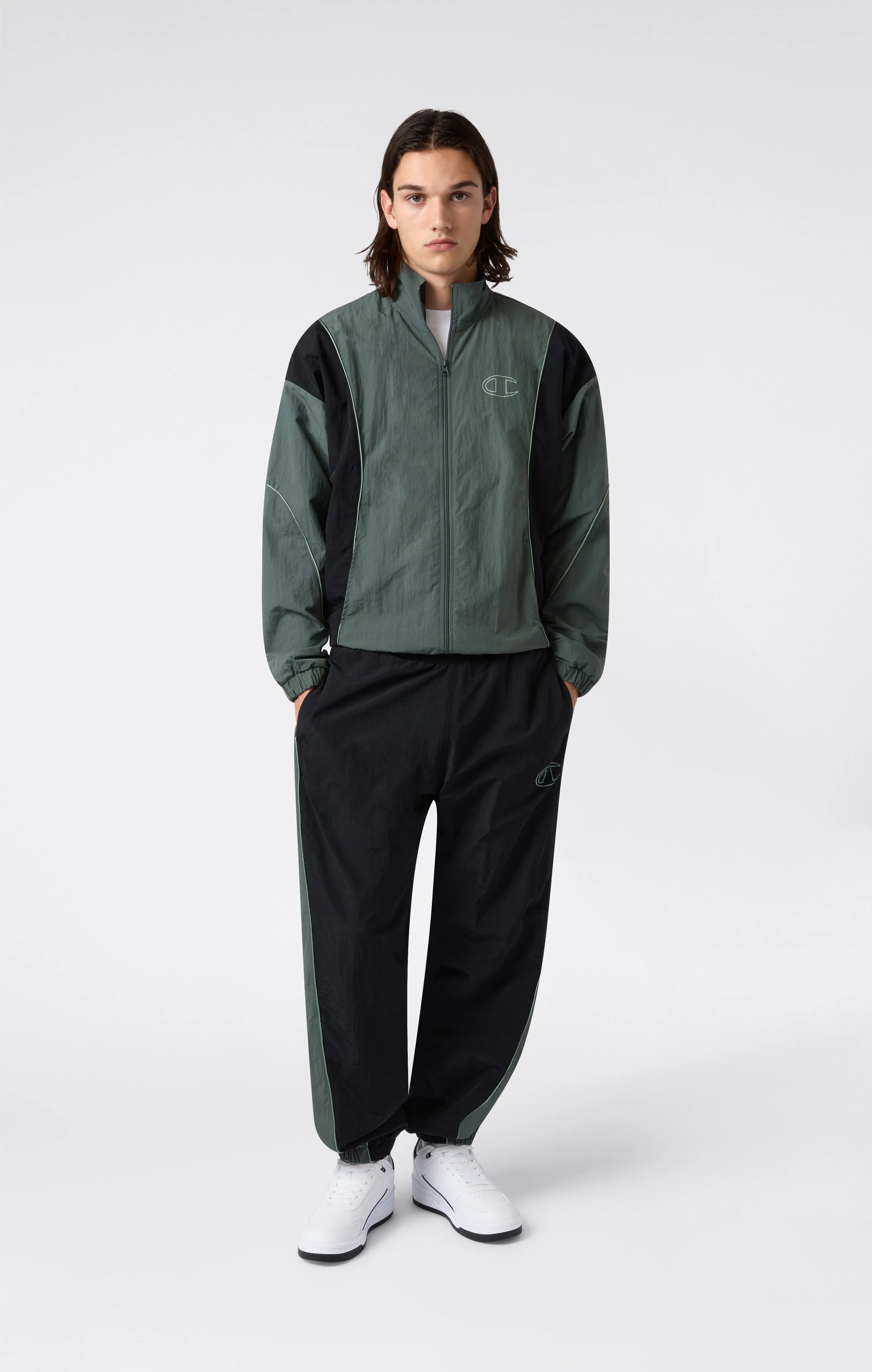 Men’s Woven Nylon Full-Zip Track Top Loose Fit - Image 4