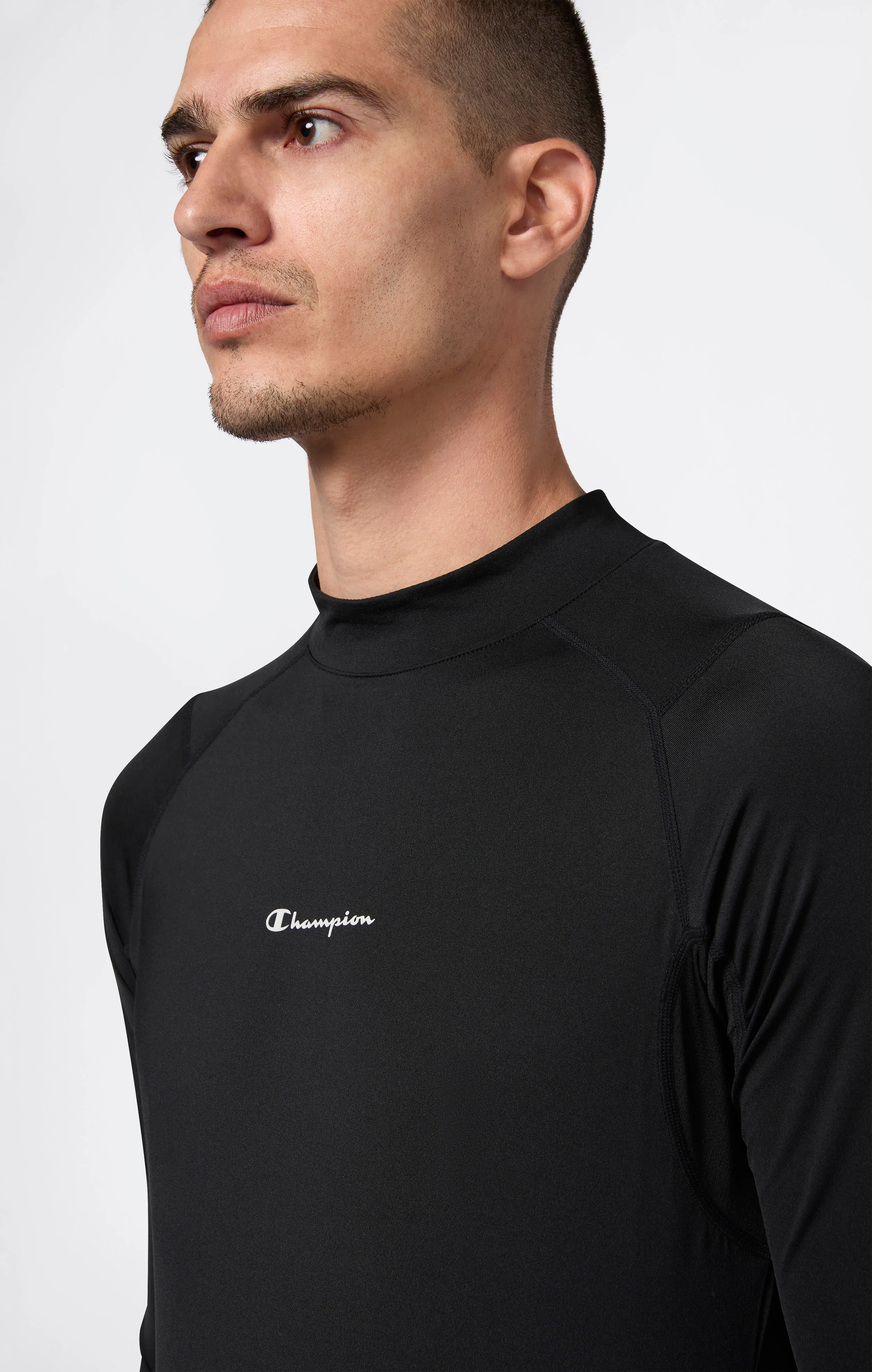 Men’s Quick Dry Mock Neck Long Sleeve T-Shirt - Image 3