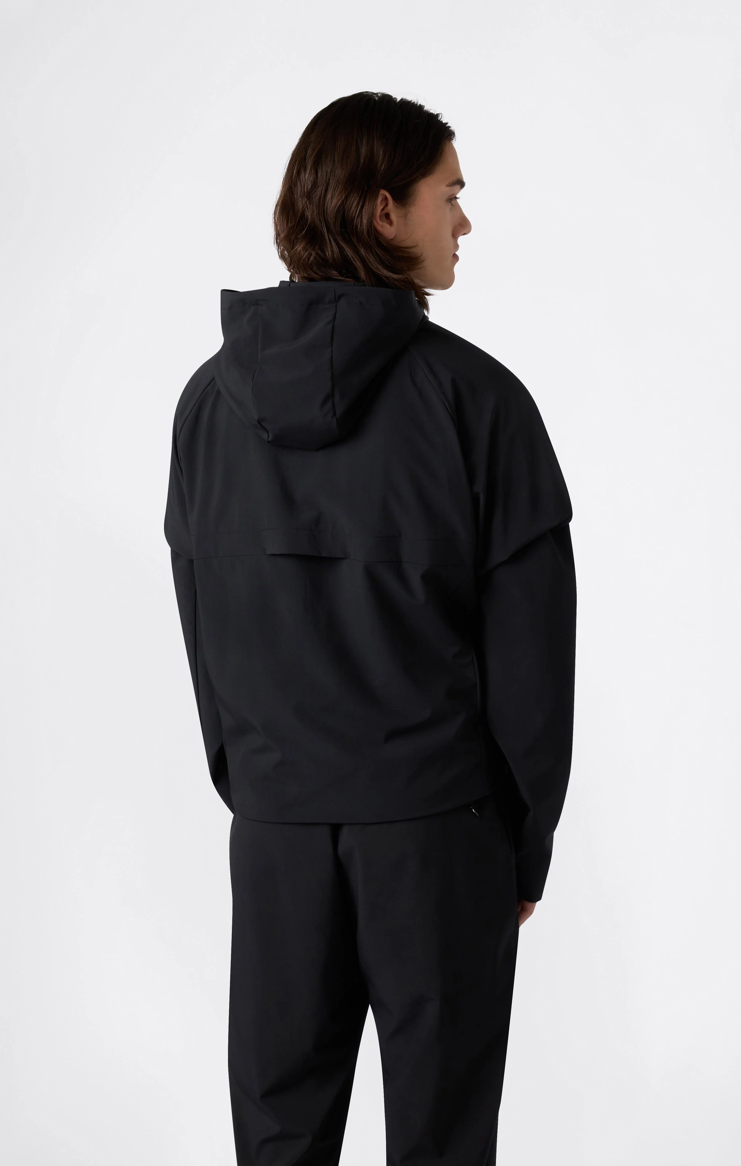 Men’s Stretch Woven Nylon Hooded Track Top Slim Fit - Image 3
