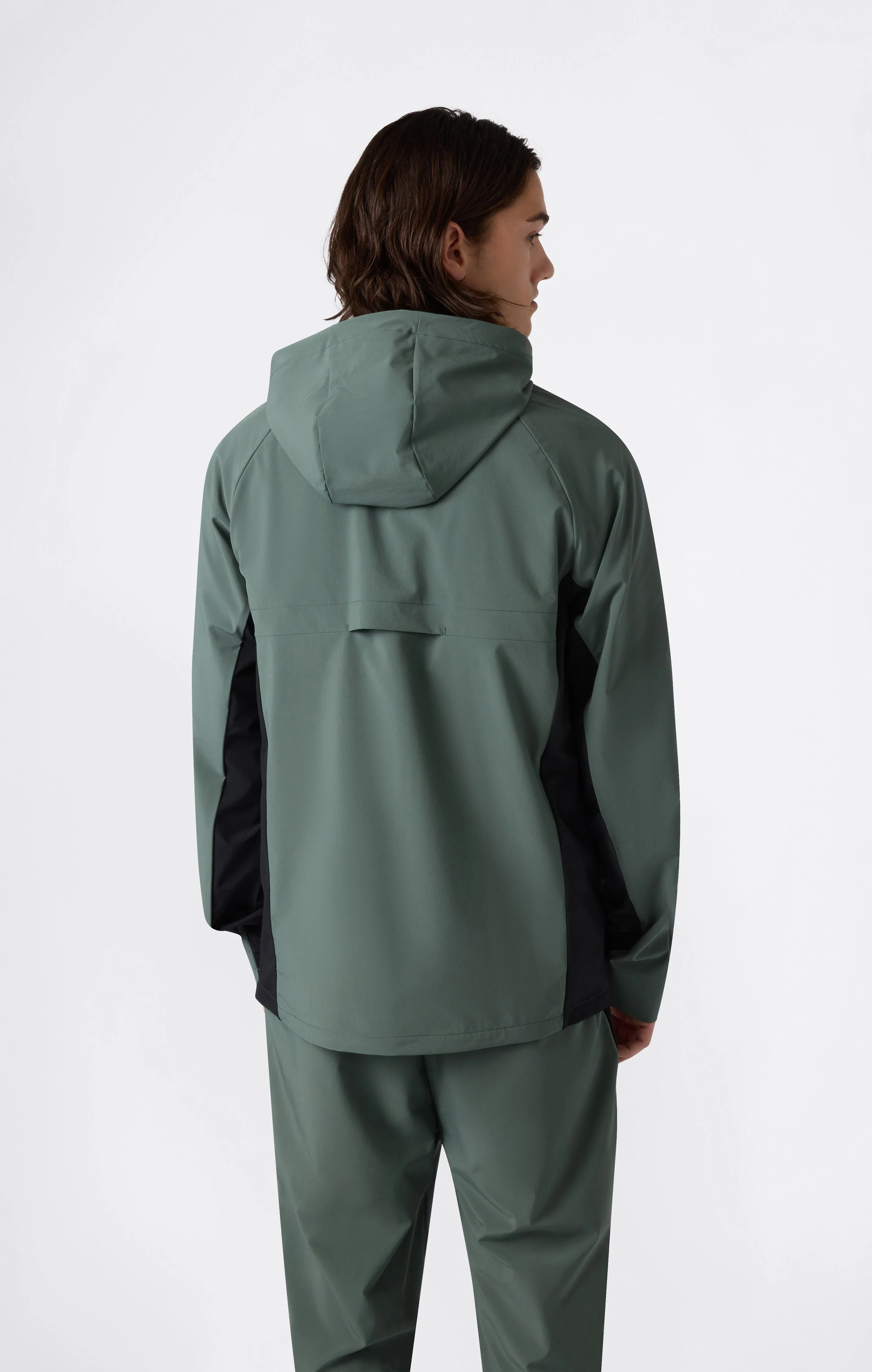 Men’s Stretch Woven Nylon Hooded Track Top Slim Fit - Image 3