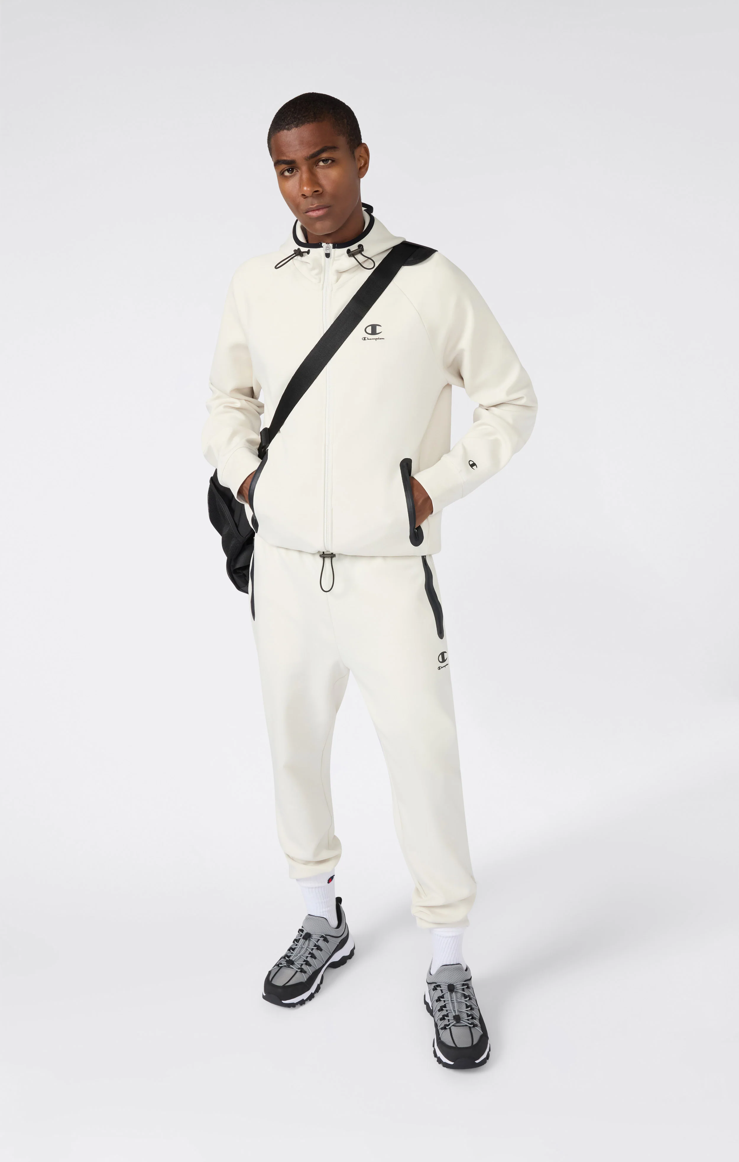 Men’s Stretch Poly-Cotton Full Zip Hooded Sweatshirt C-Tech - Image 2