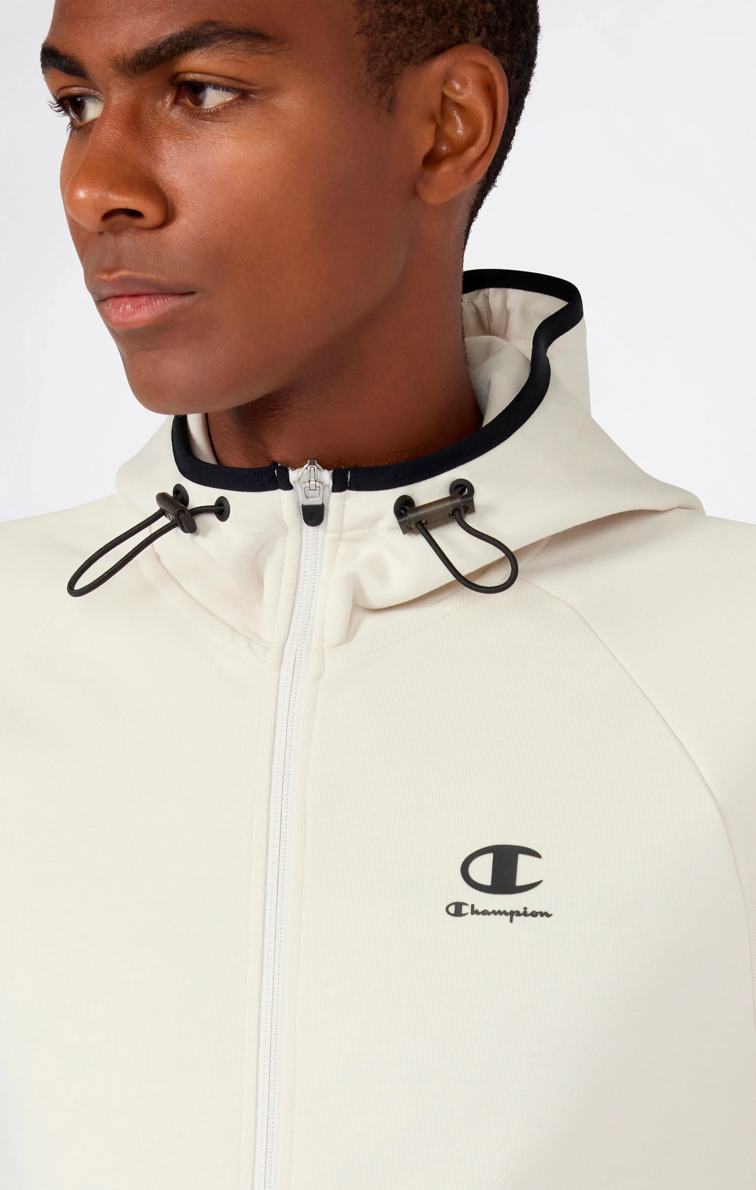 Men’s Stretch Poly-Cotton Full Zip Hooded Sweatshirt C-Tech - Image 4