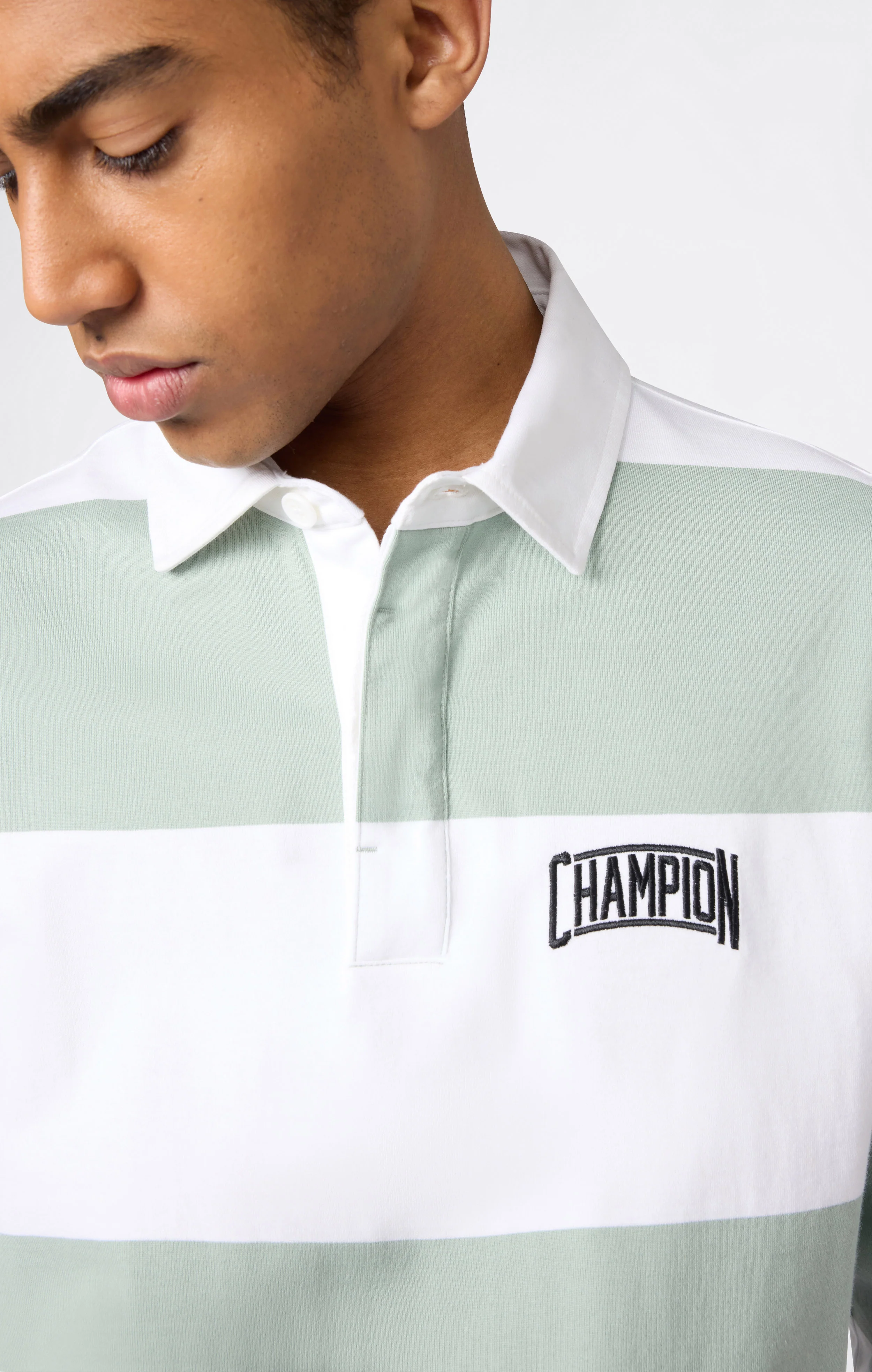 Men’s Striped Heavy Jersey Polo Shirt - Image 3