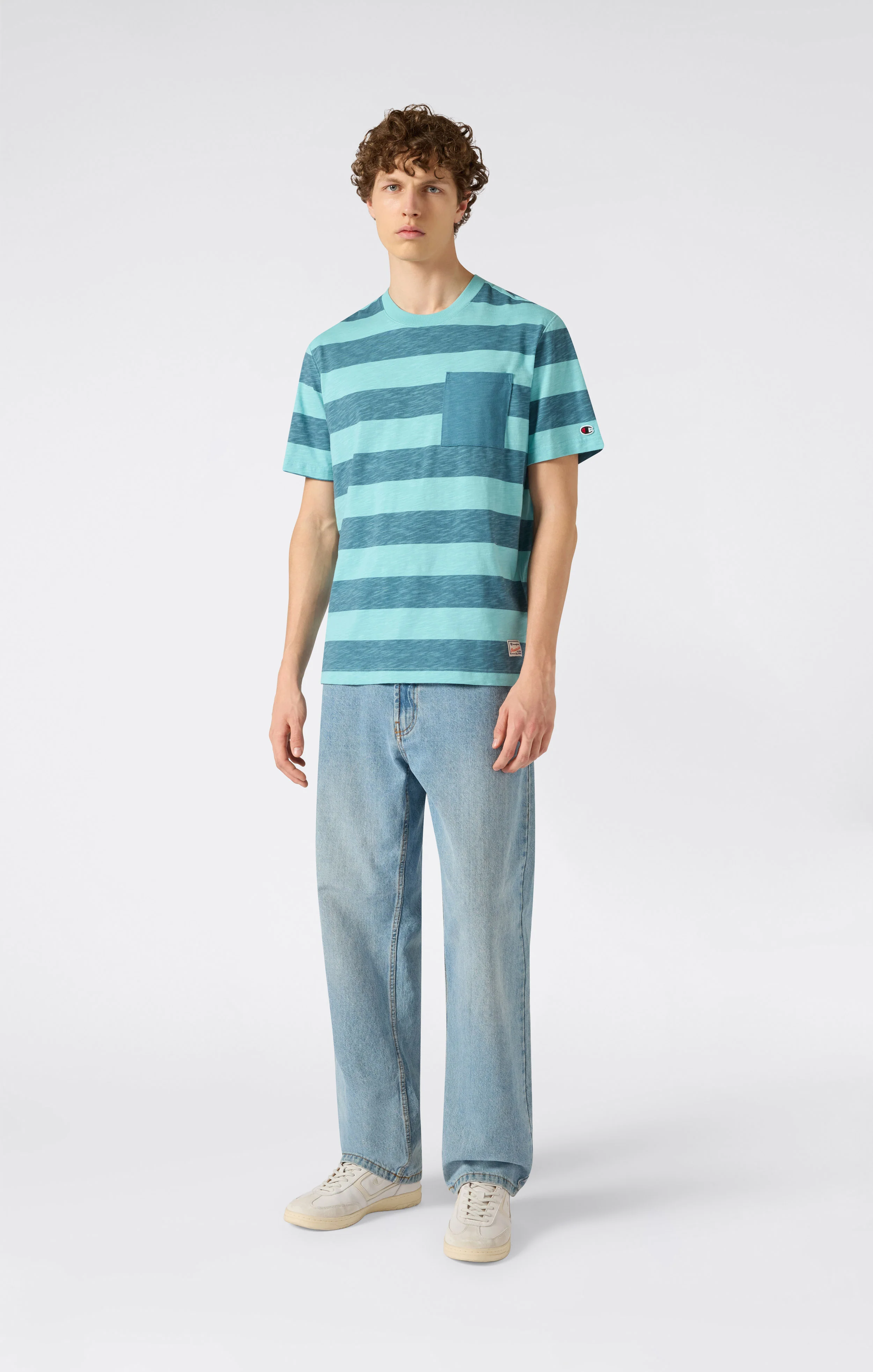 Men’s Striped T-Shirt with Pocket - Image 2