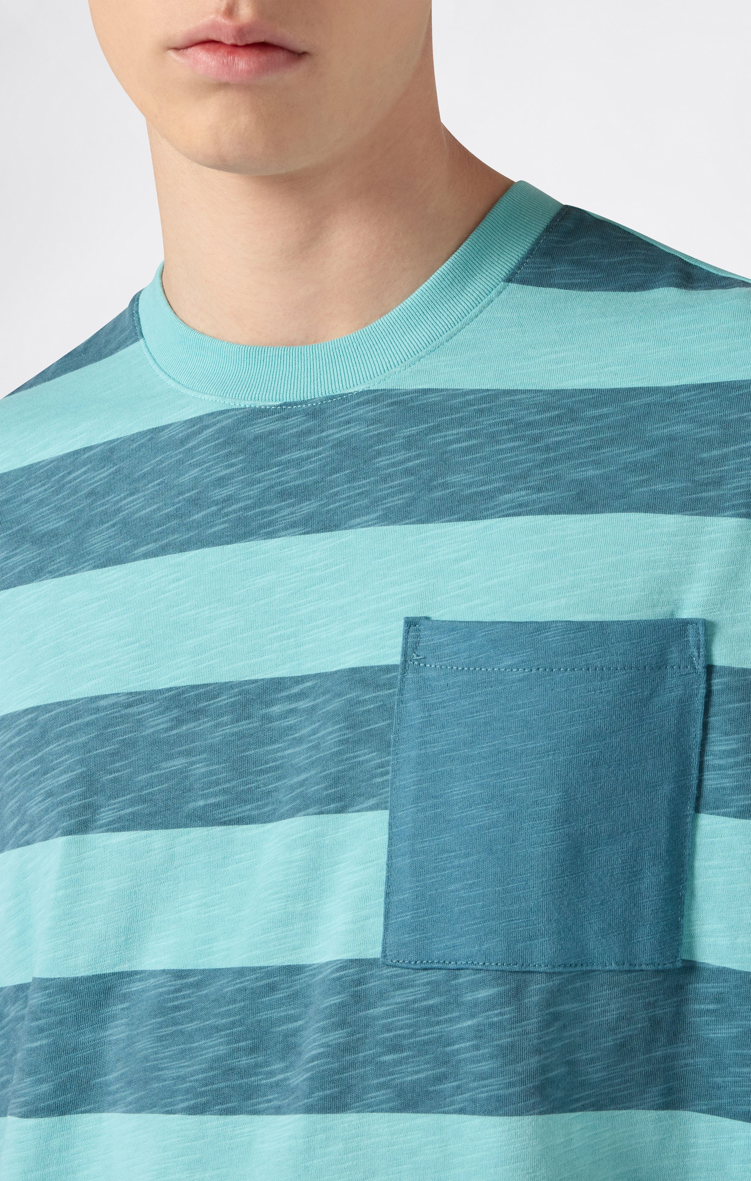 Men’s Striped T-Shirt with Pocket - Image 3