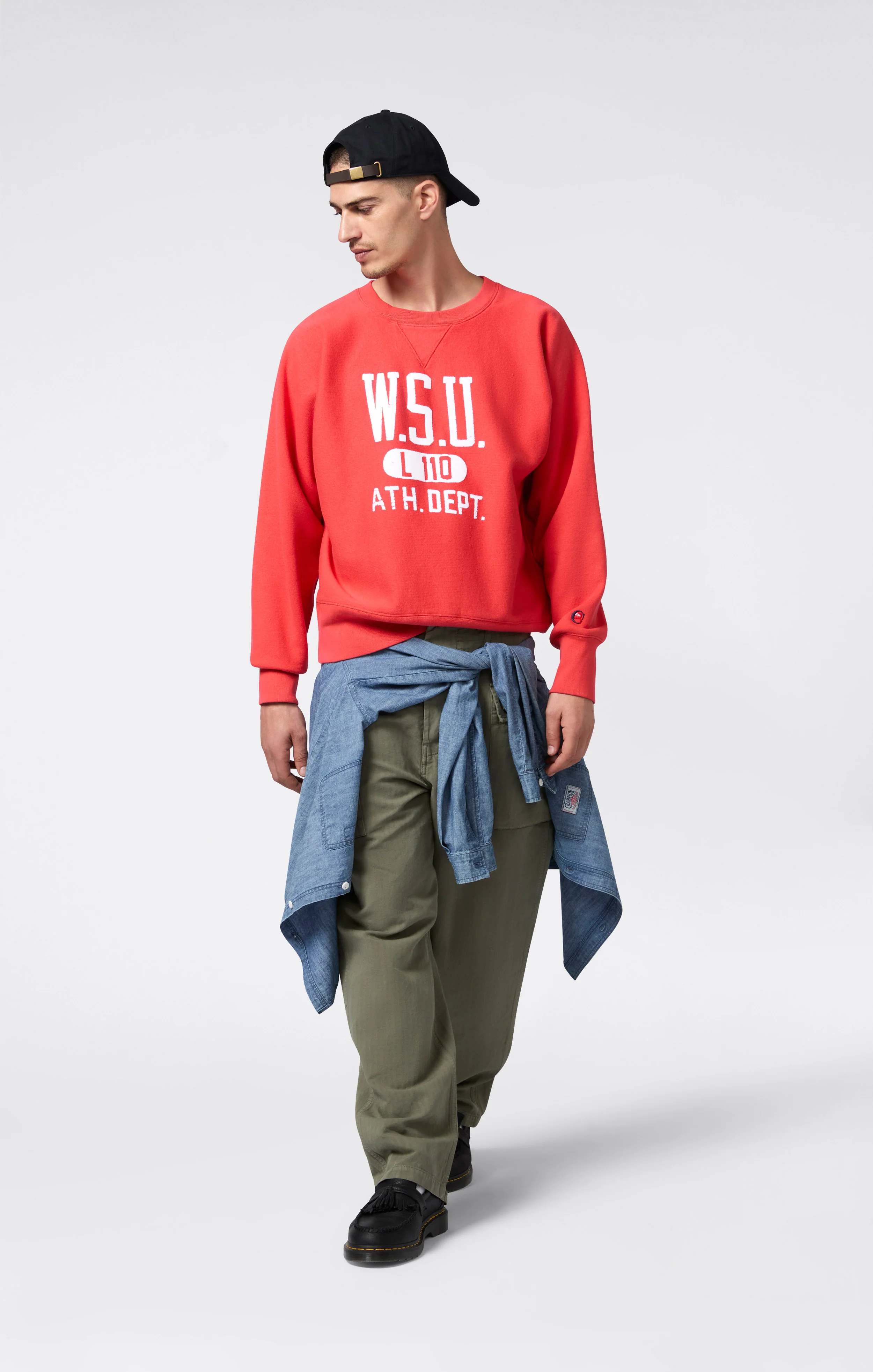 Men’s Sweatshirt in Reverse Weave Index & Archives Lighthouse - Image 2