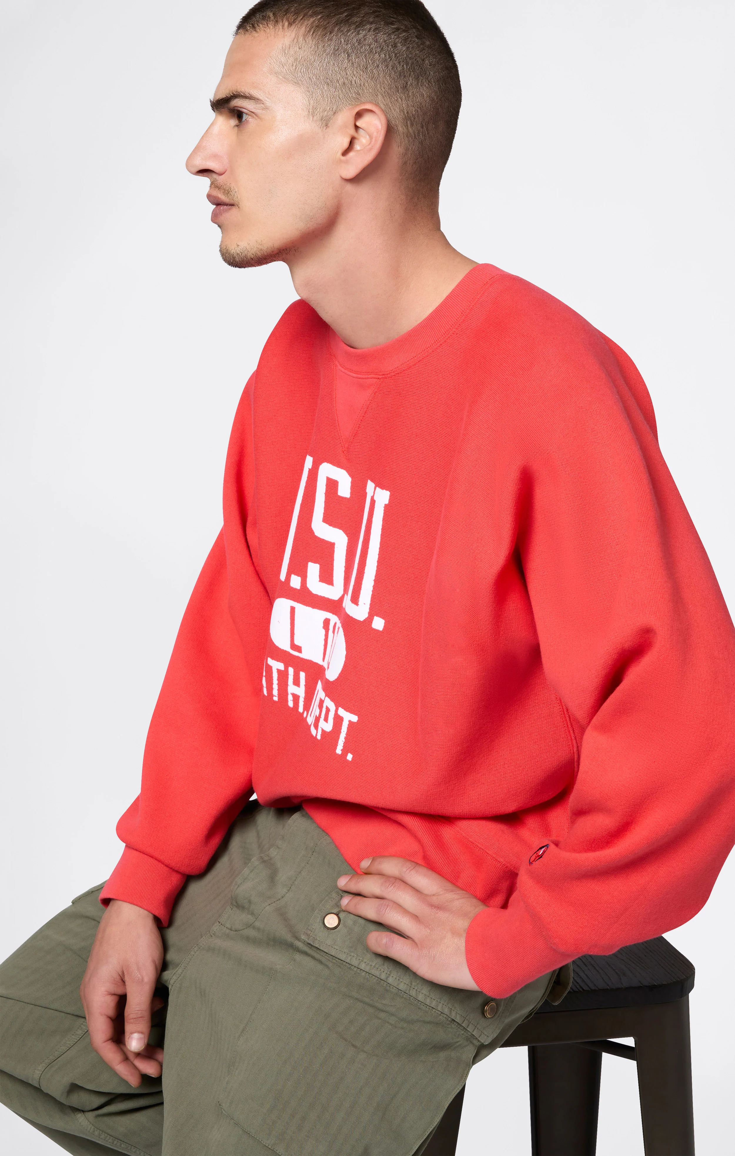 Men’s Sweatshirt in Reverse Weave Index & Archives Lighthouse - Image 5