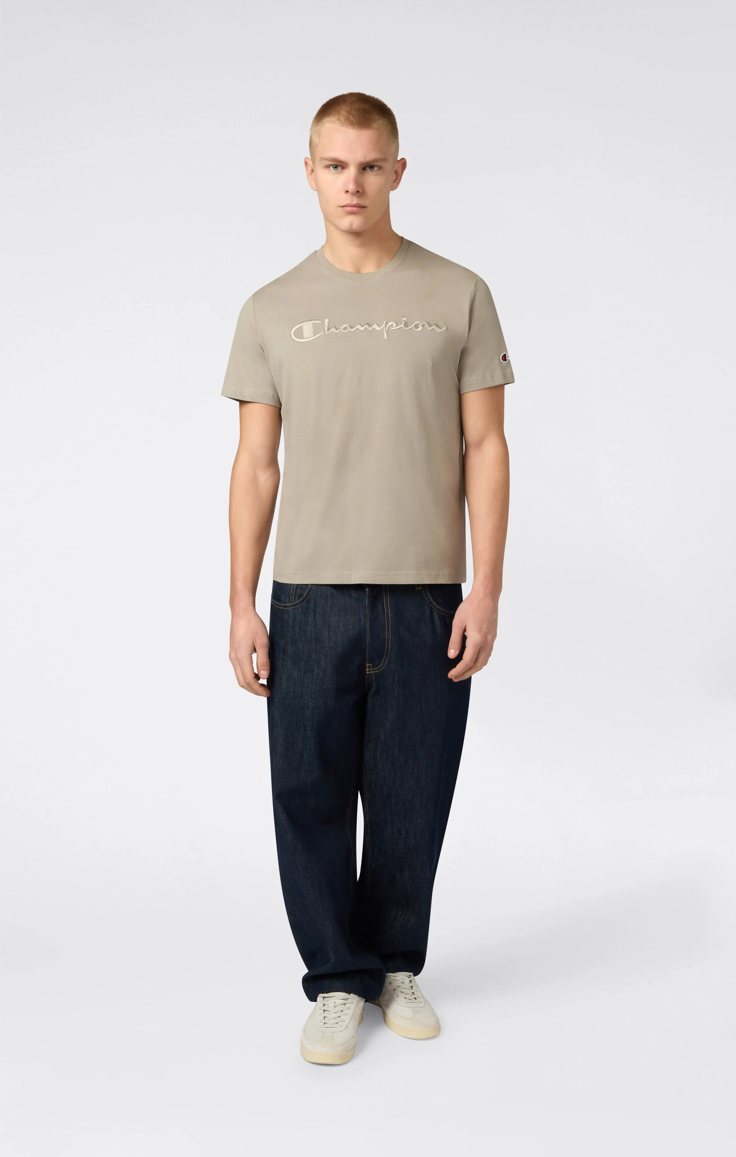 Men’s T-Shirt with Big Embroidery Logo Icons - Image 2
