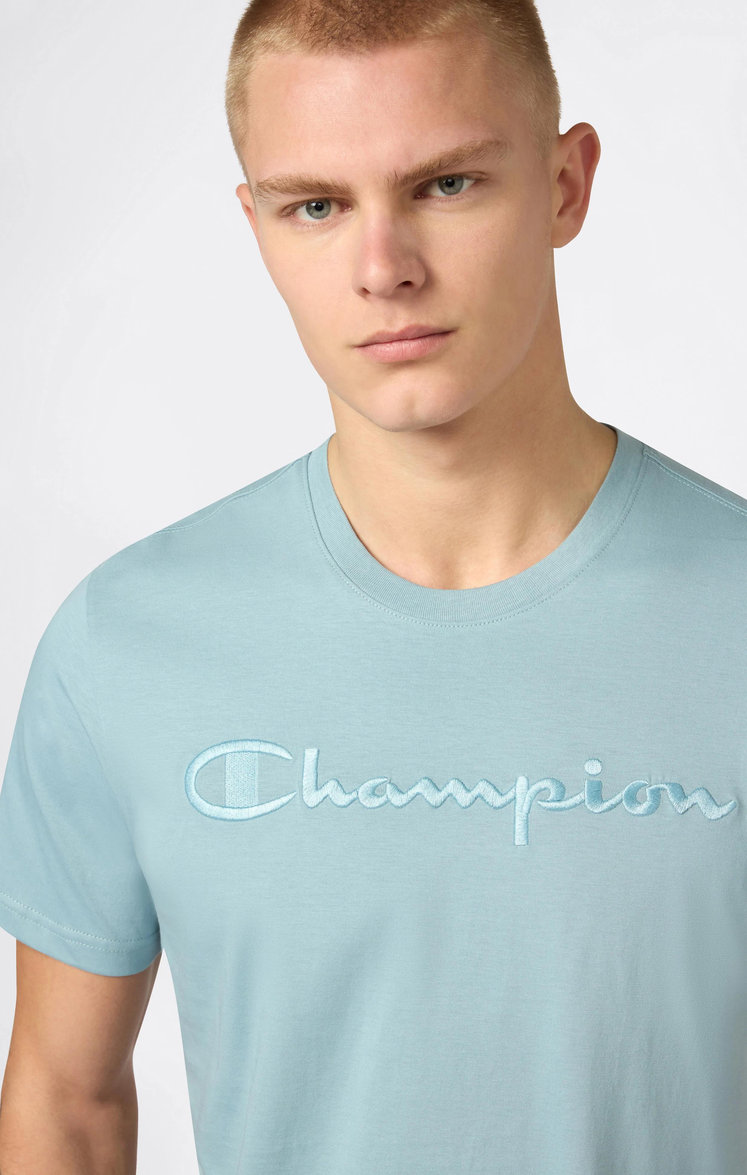 Men’s T-Shirt with Big Embroidery Logo Icons - Image 3